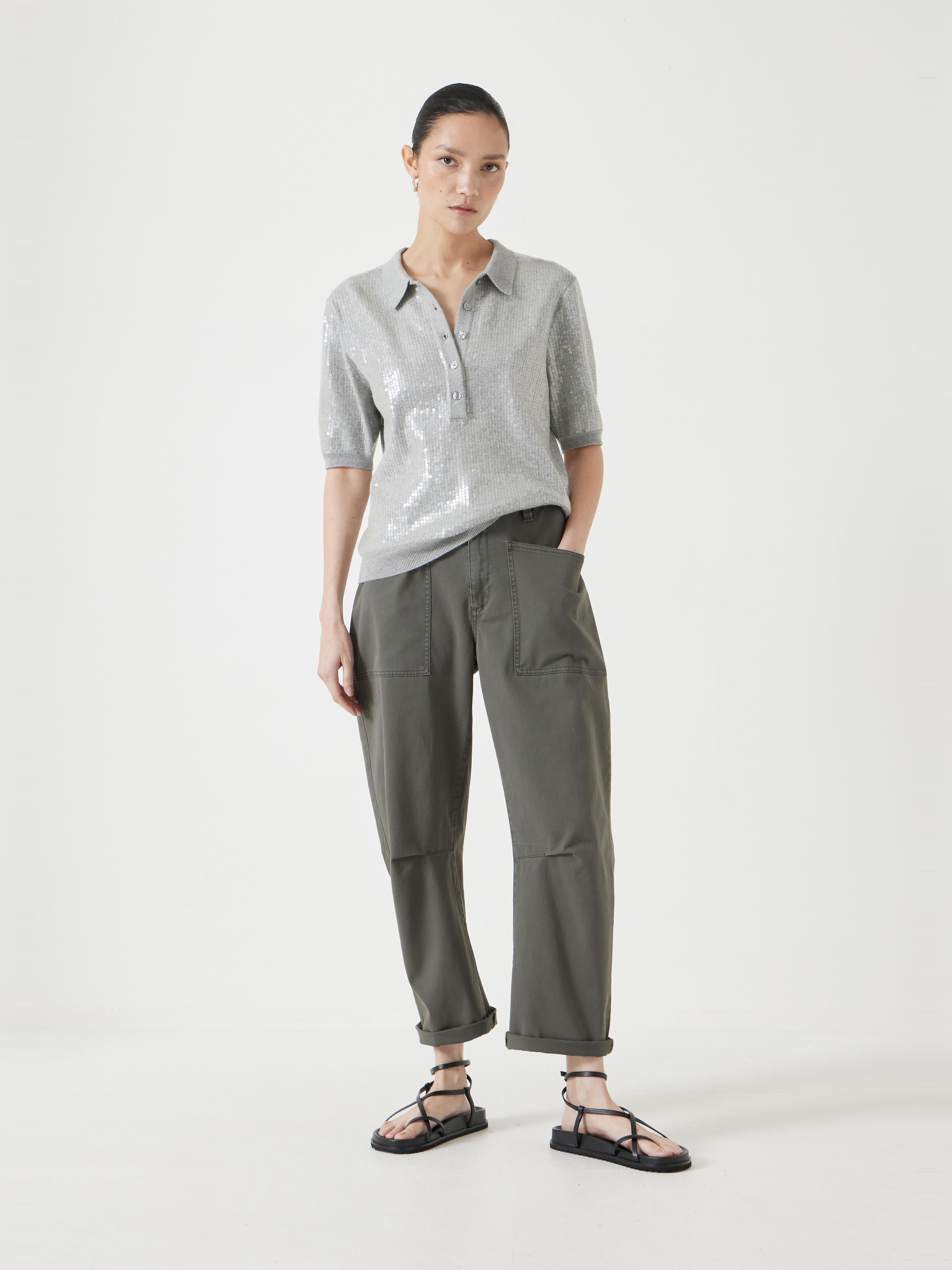 Cordi Barrel Leg Cotton Trousers