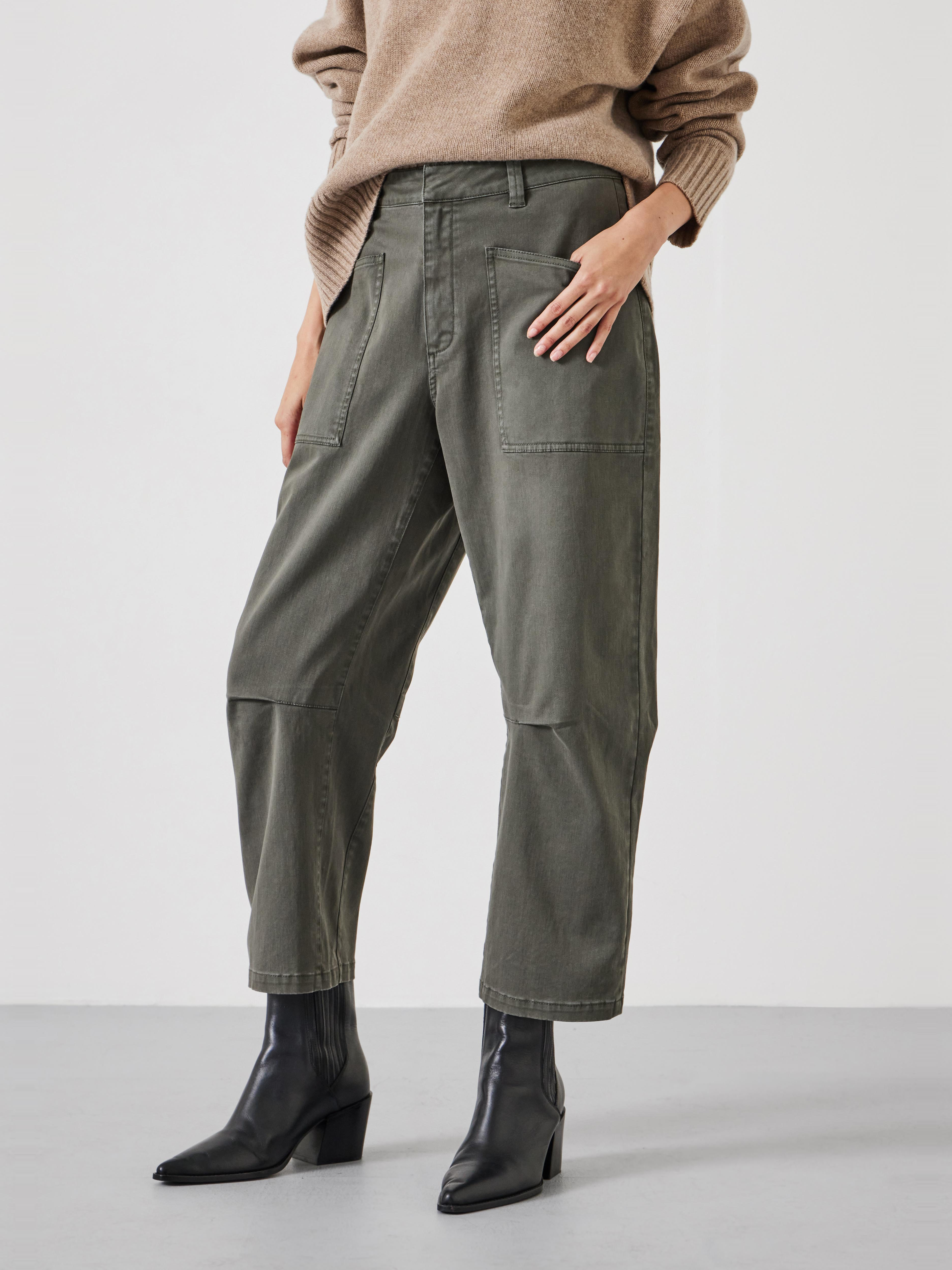 Cordi Barrel Leg Cotton Trousers