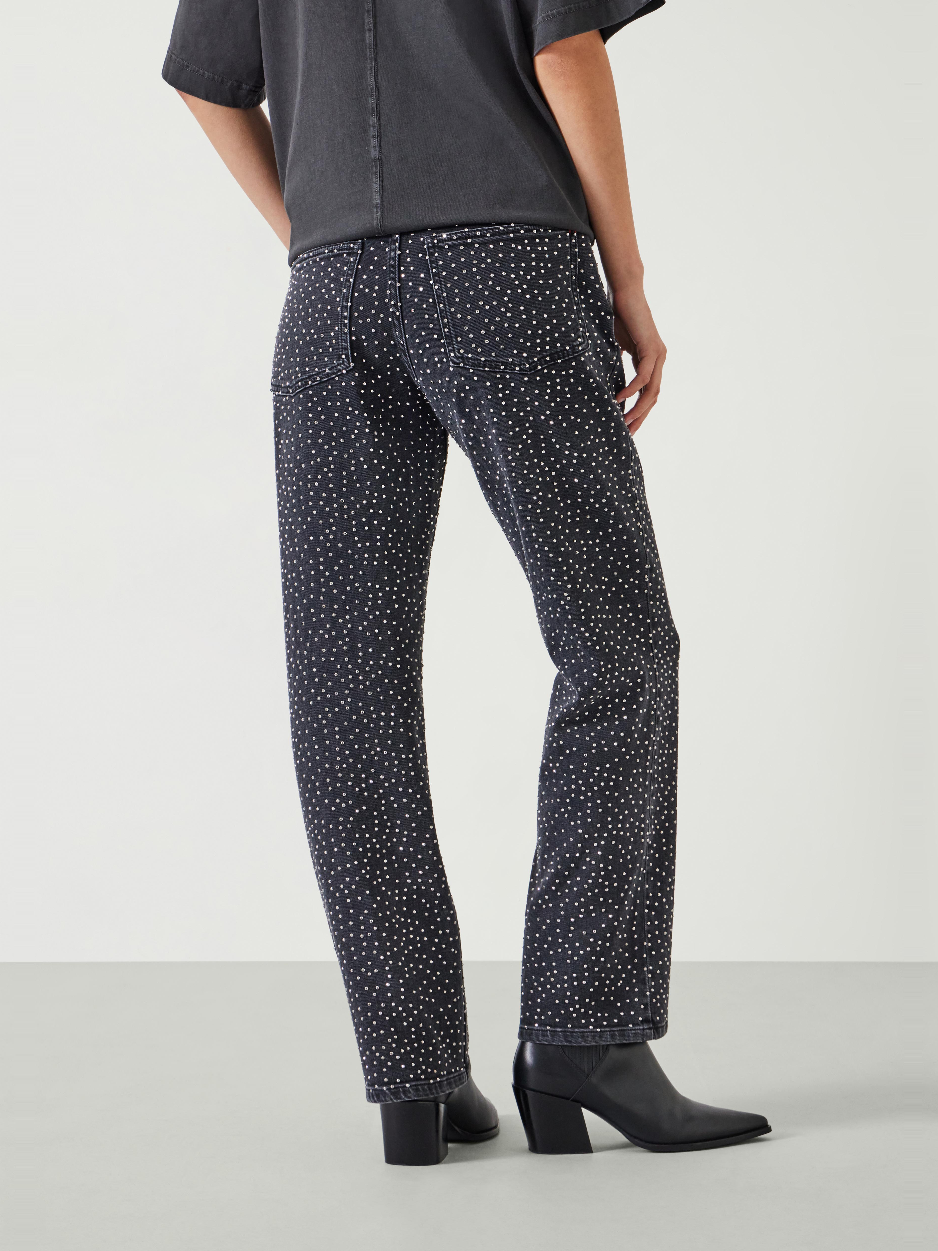 Alex Slim Straight Leg Rhinestone Denim Jeans