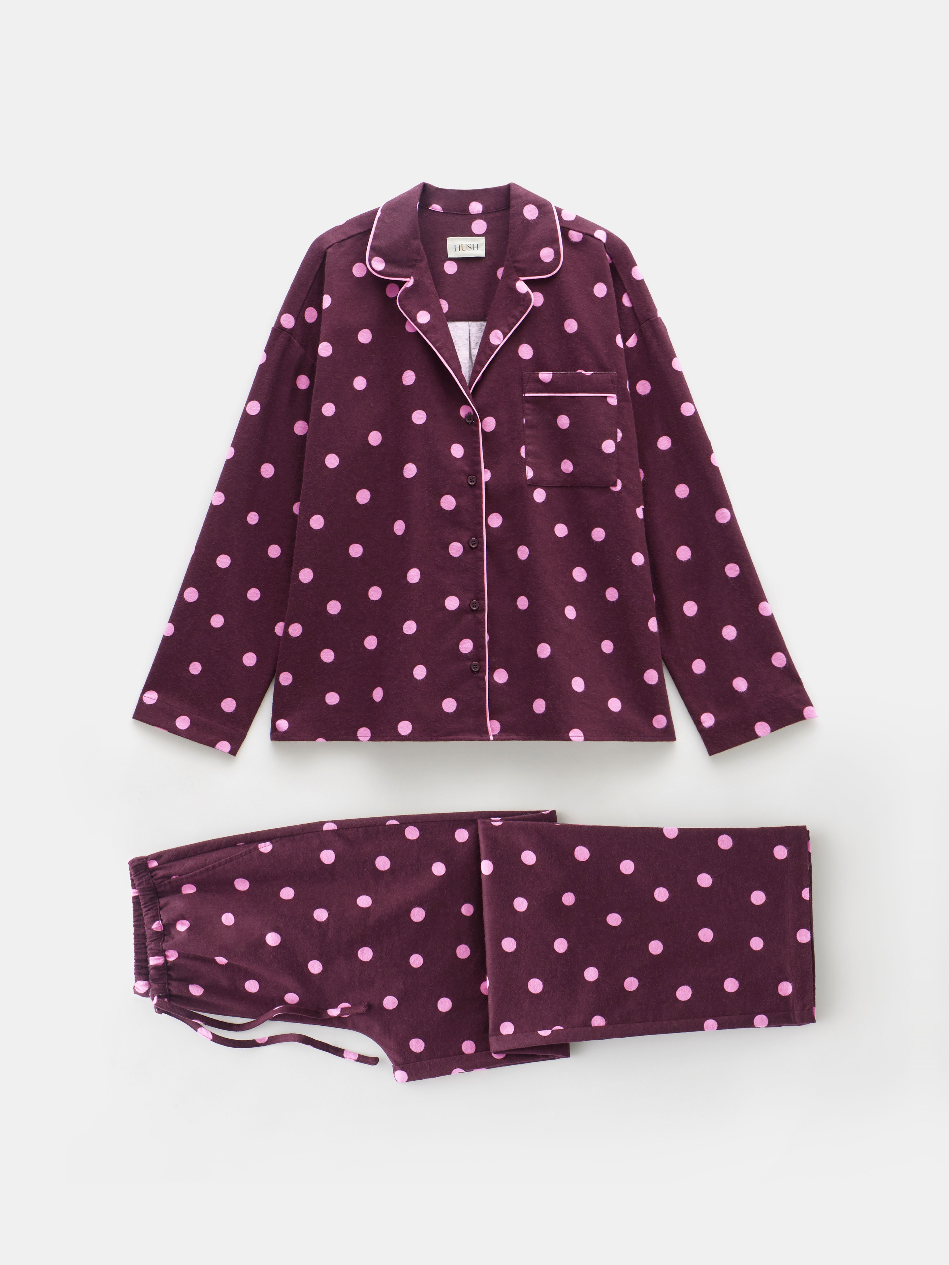 Amita Cotton Flannel Polka Dot Pyjamas