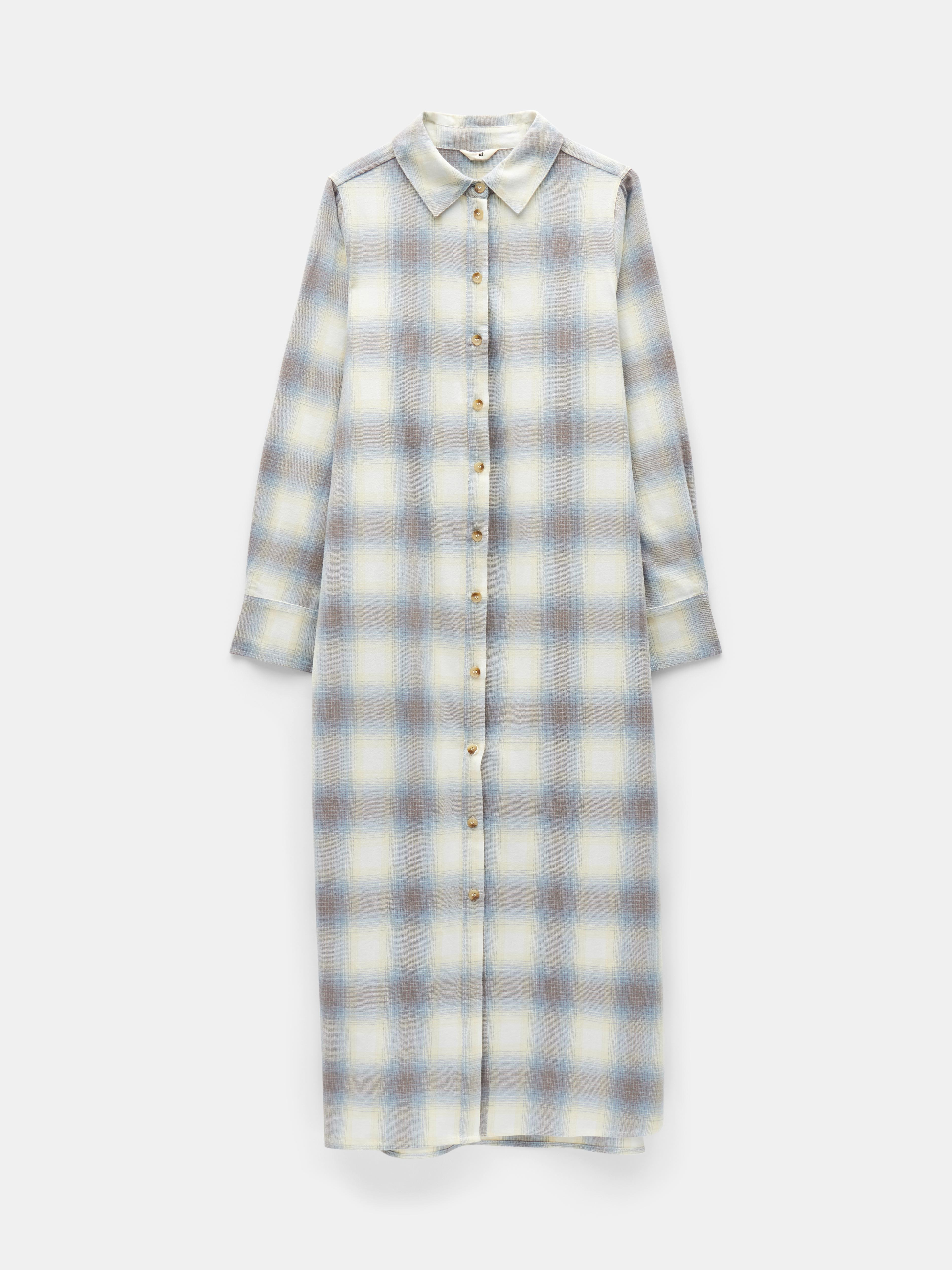 Aida Check Midi Dress | Soft Woven Check | hush