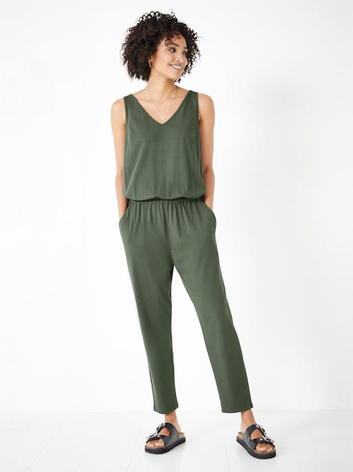 Cropped Jersey Jumpsuit