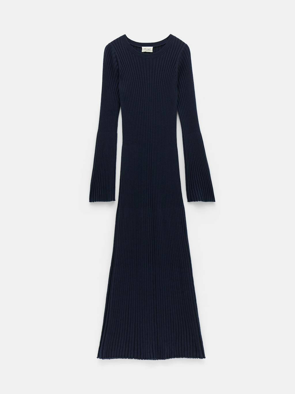 011205-1652-07 Penny Crew Neck Ribbed Knitted Dress