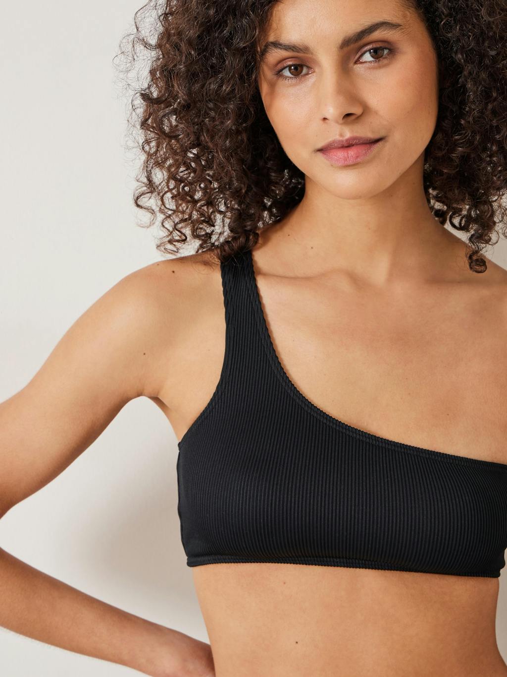 010396-0456-04 Olivia One Shoulder Rib Bikini Top