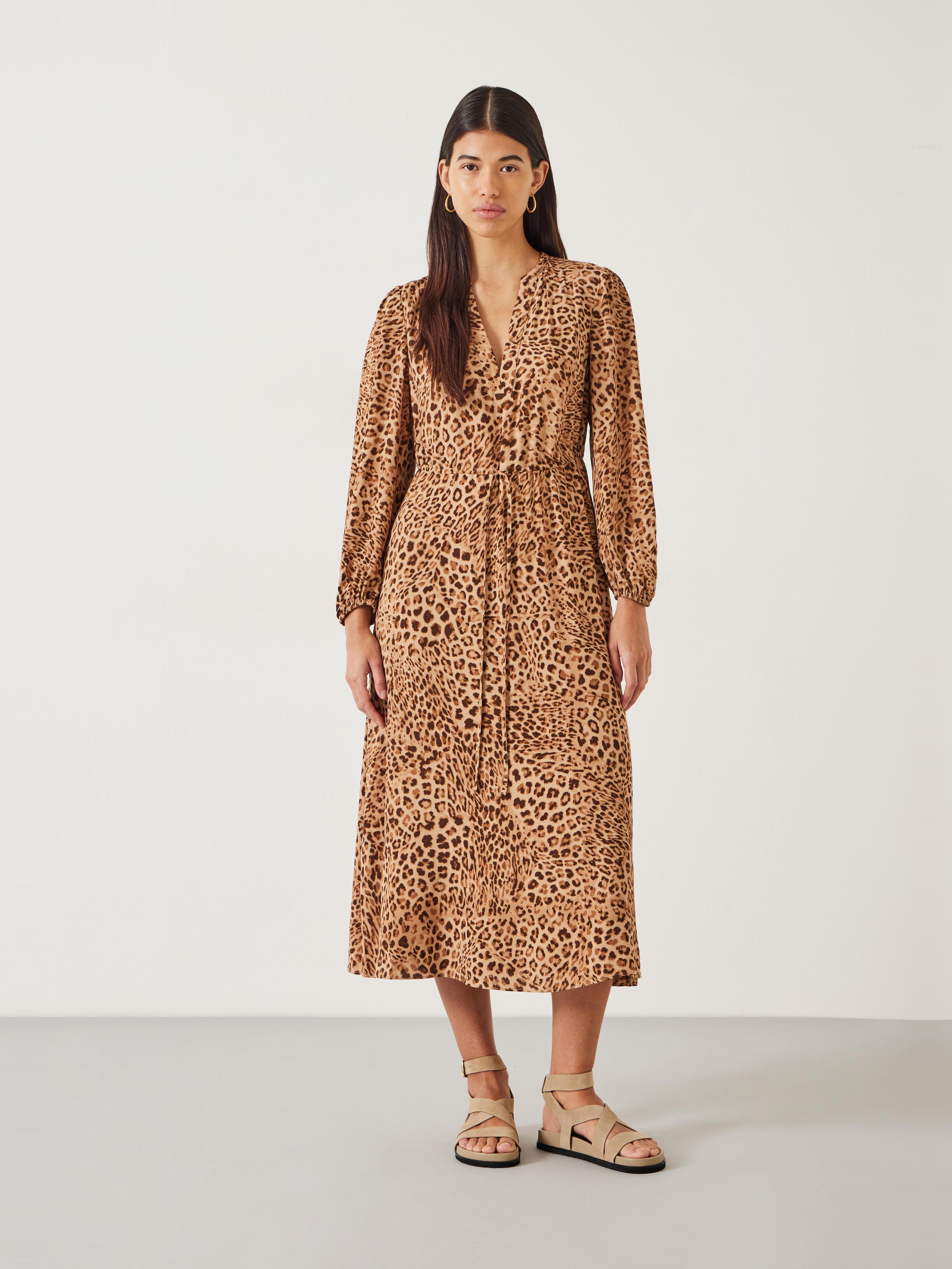 Kiera Leopard Midi Dress