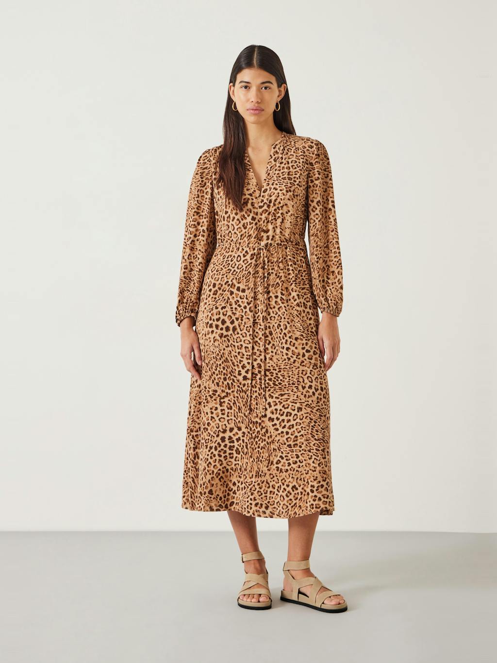 008681-4591-01 Kiera Leopard Midi Dress