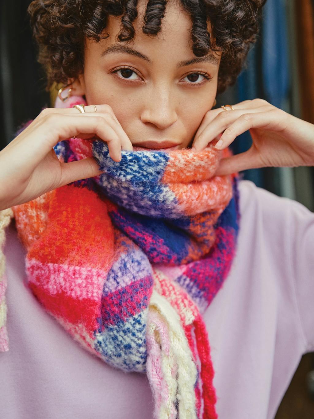 004499-0001-10 Cesario Checked Scarf