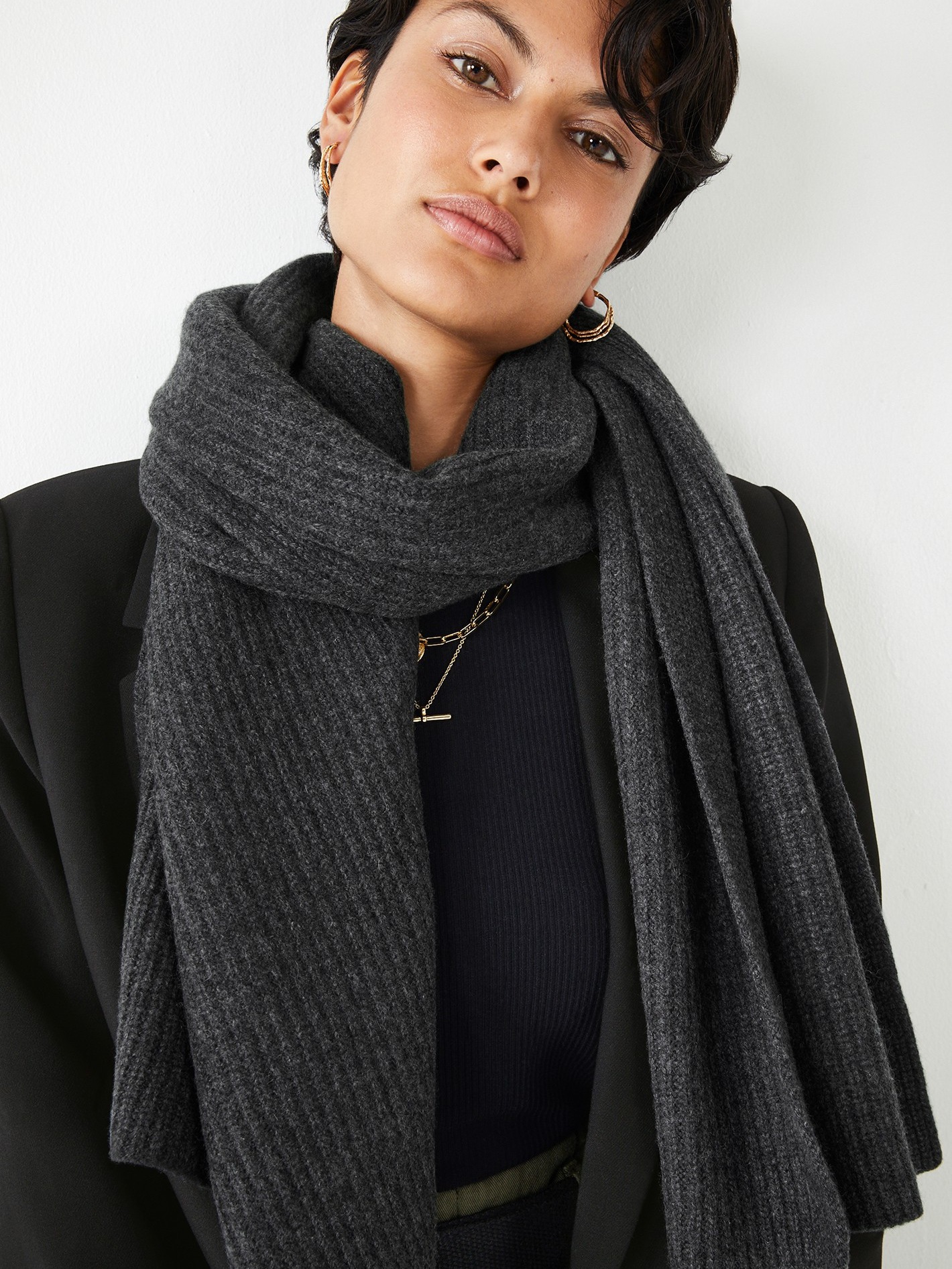 Teresa Ribbed Cashmere Scarf