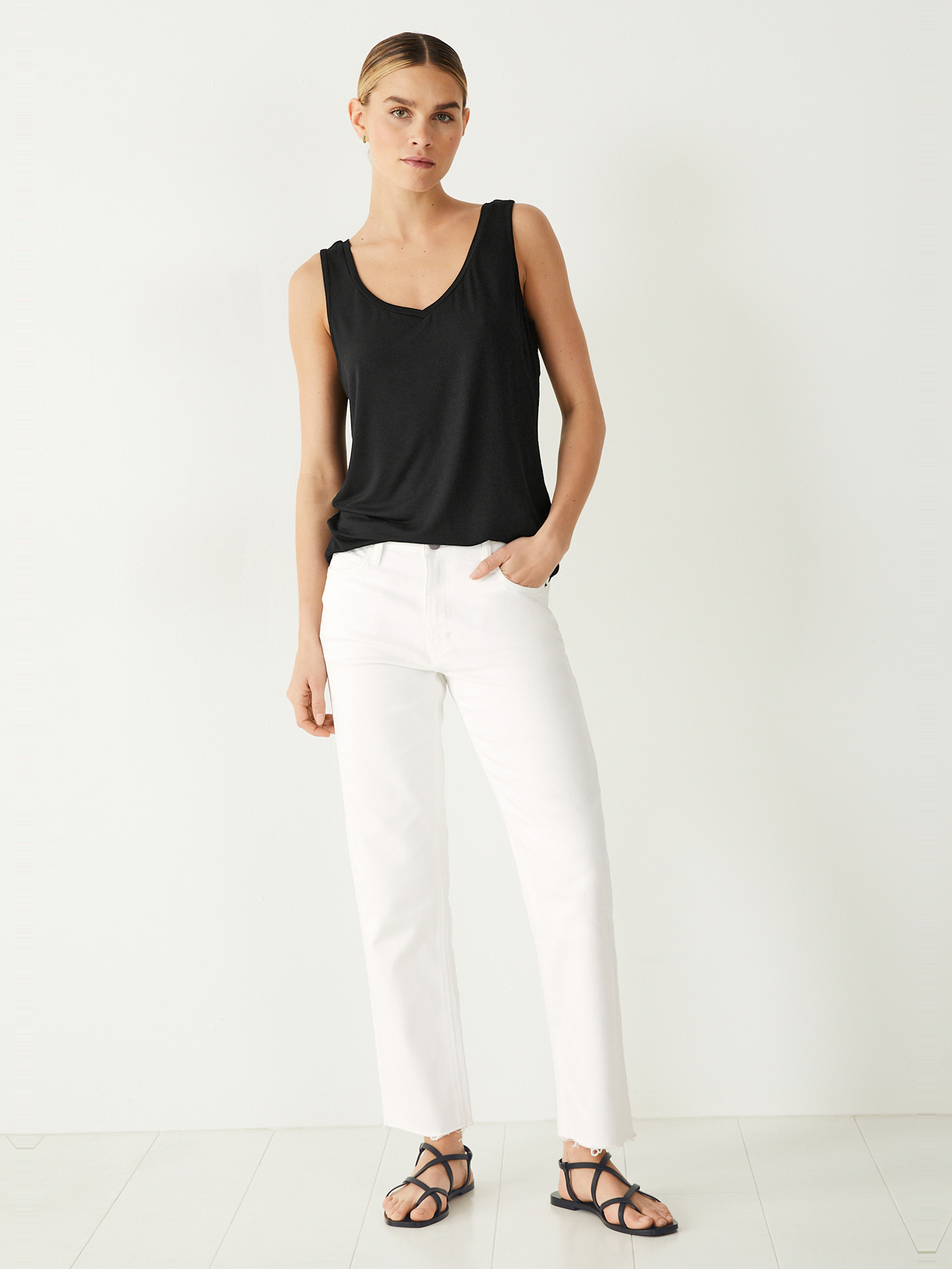 Sally V-Neck Jersey Vest Top