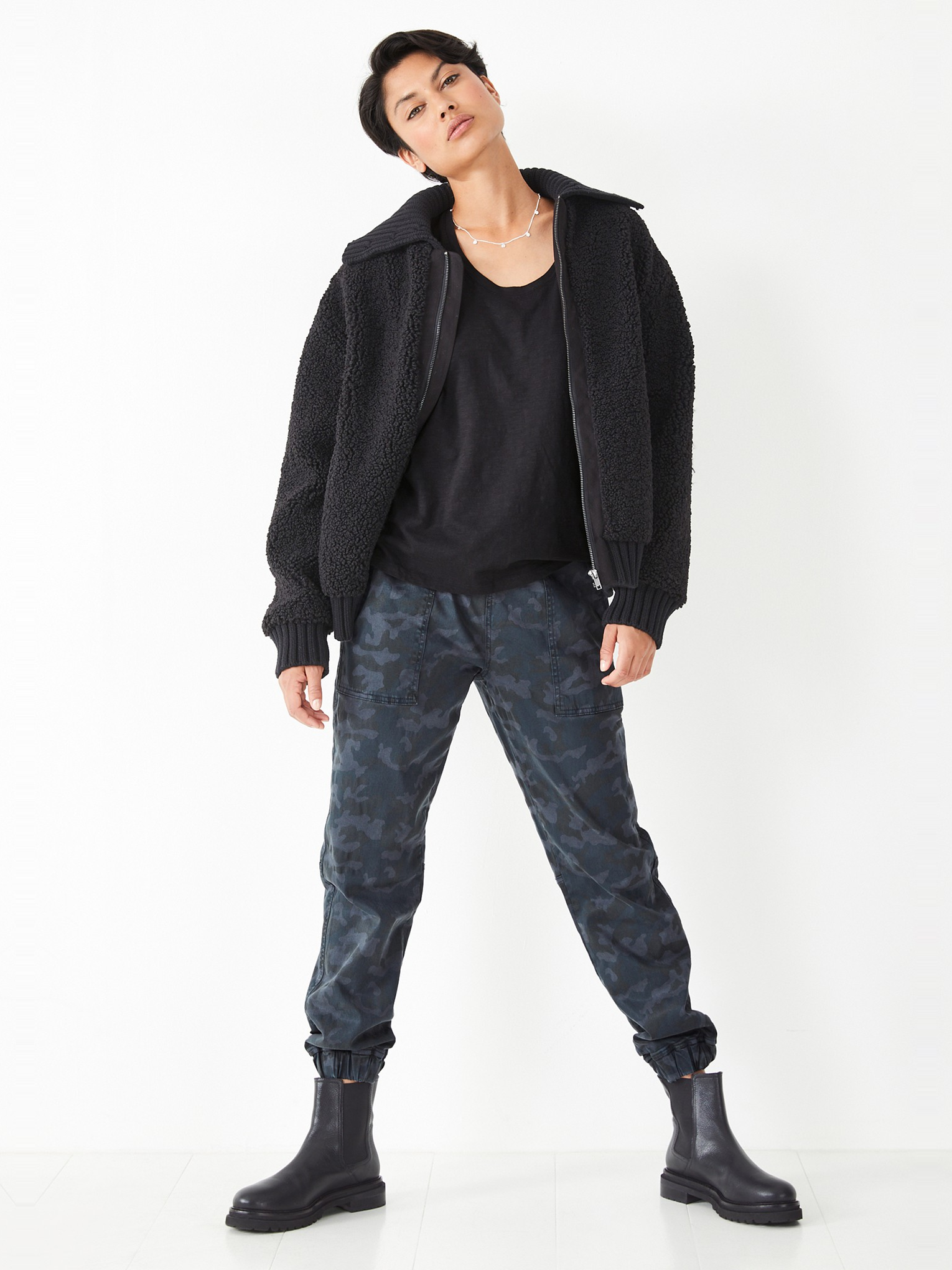 Hari Scoop Neck Cotton Slub T-Shirt