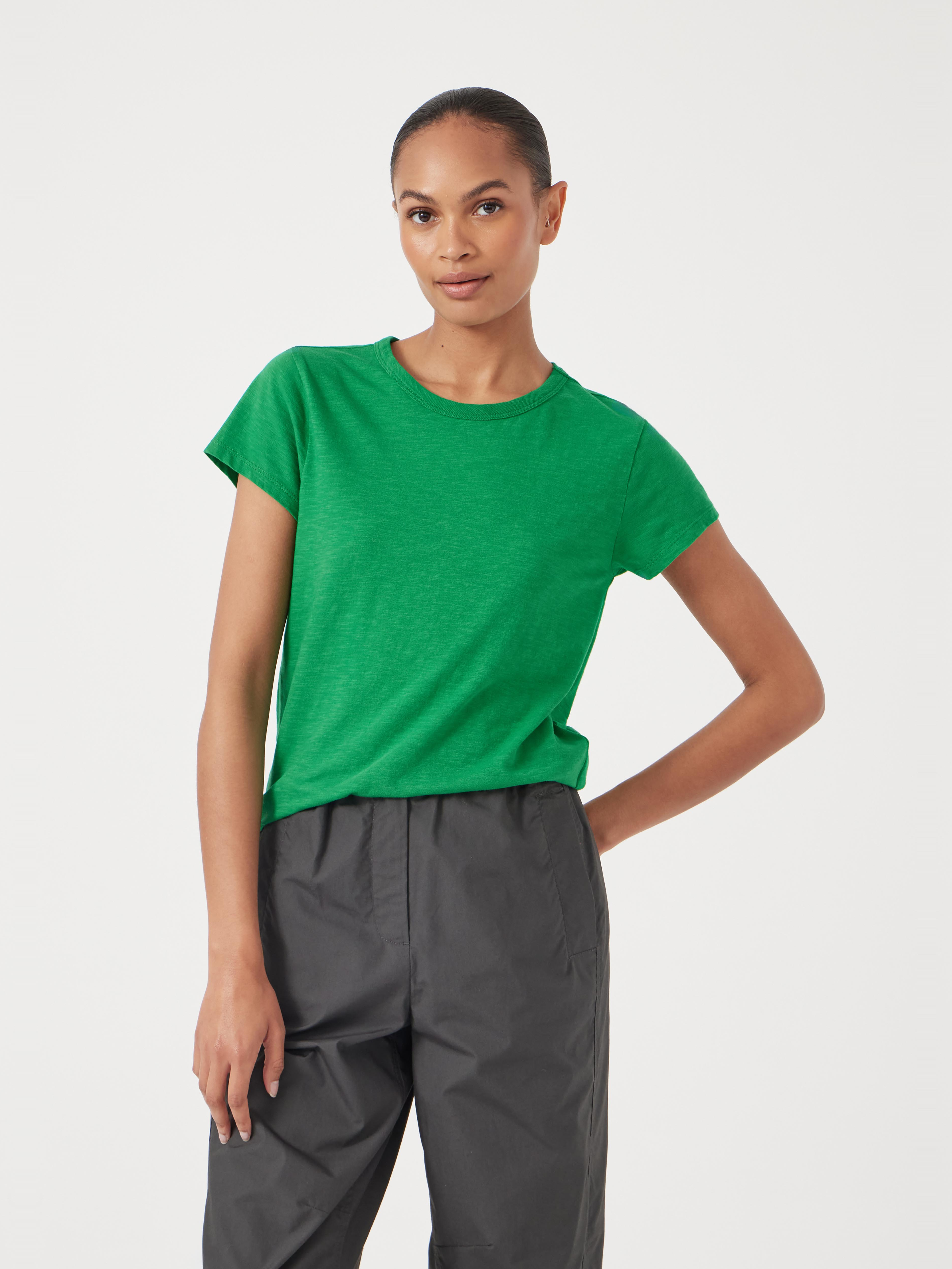 Slim Fit Slub Cotton Crew Neck T-Shirt