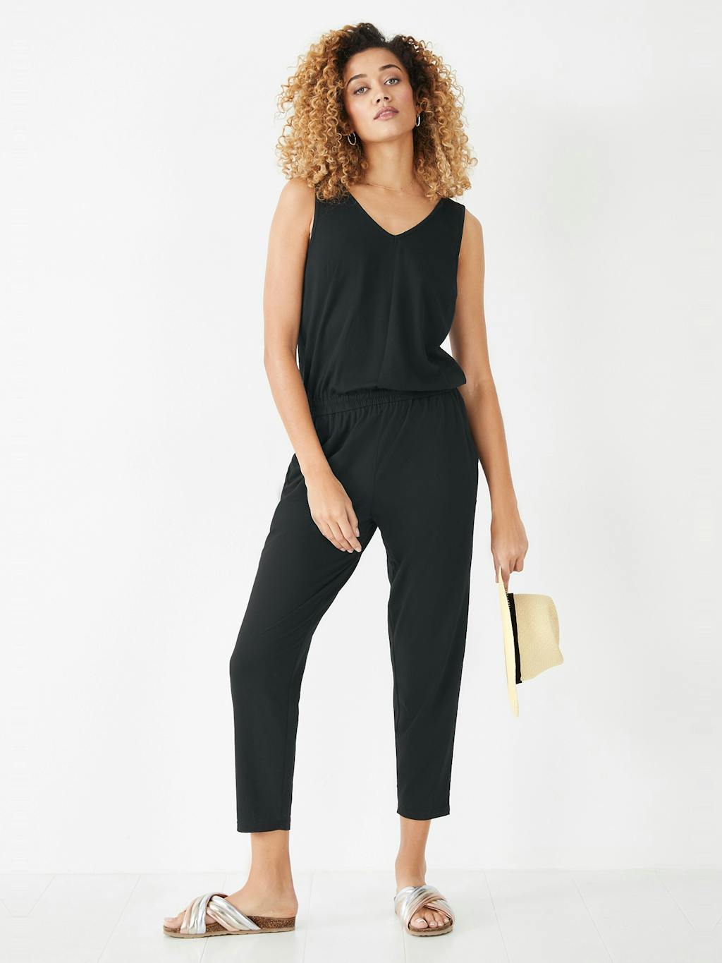 002445-2809-01 Cropped Jersey Jumpsuit