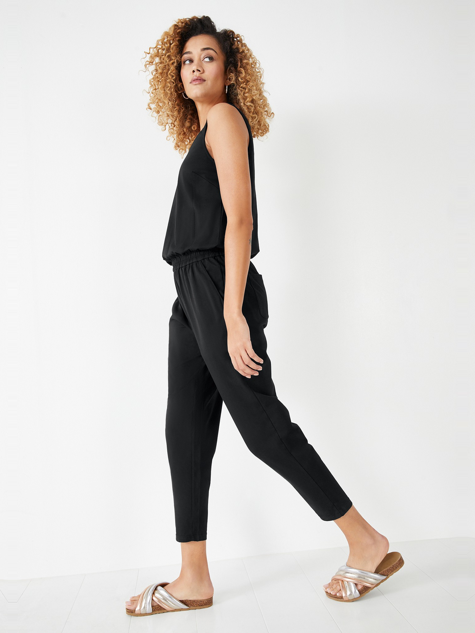 Cropped Jersey Jumpsuit