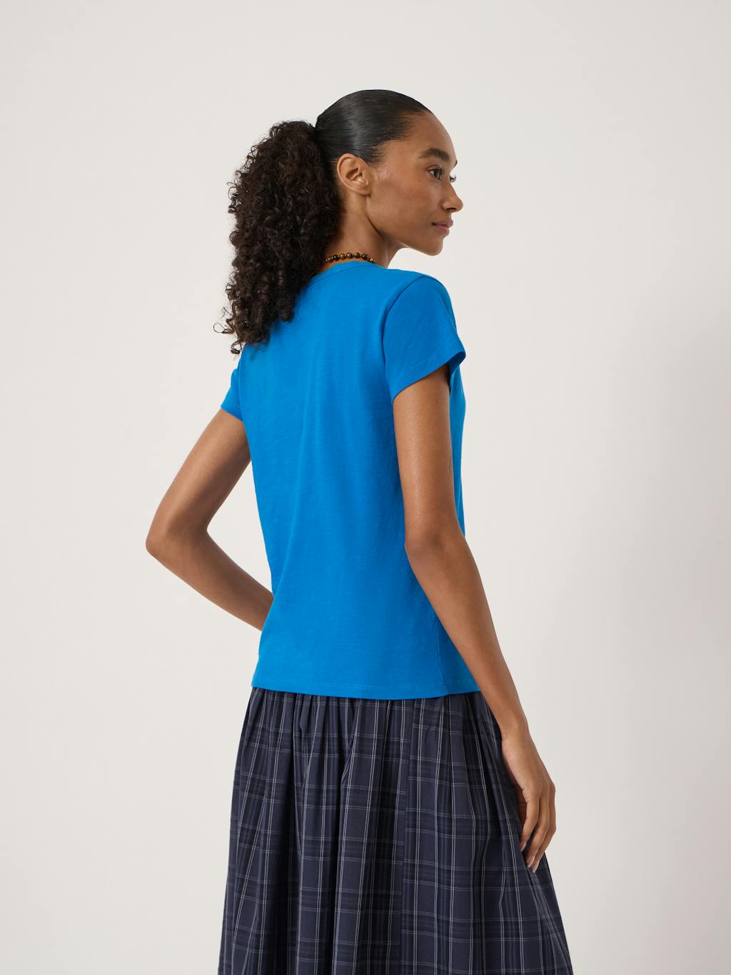 014925-1749-03 Slim Fit Slub Cotton V Neck T-Shirt