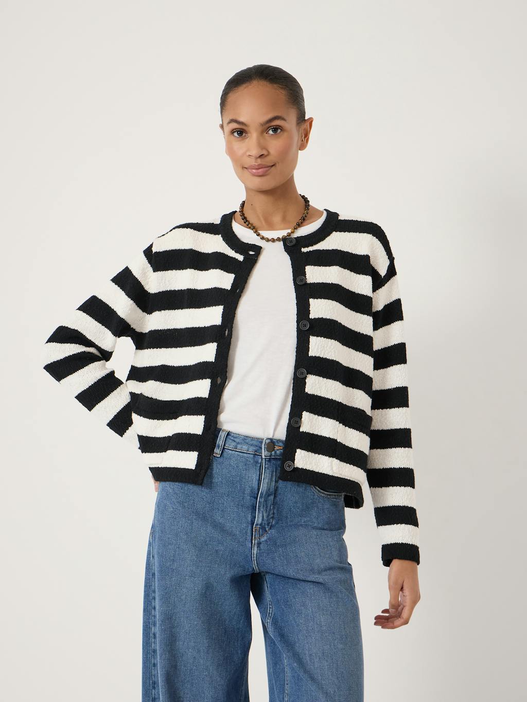 014906-0456-01 Tess Textured Cotton Blend Cardigan