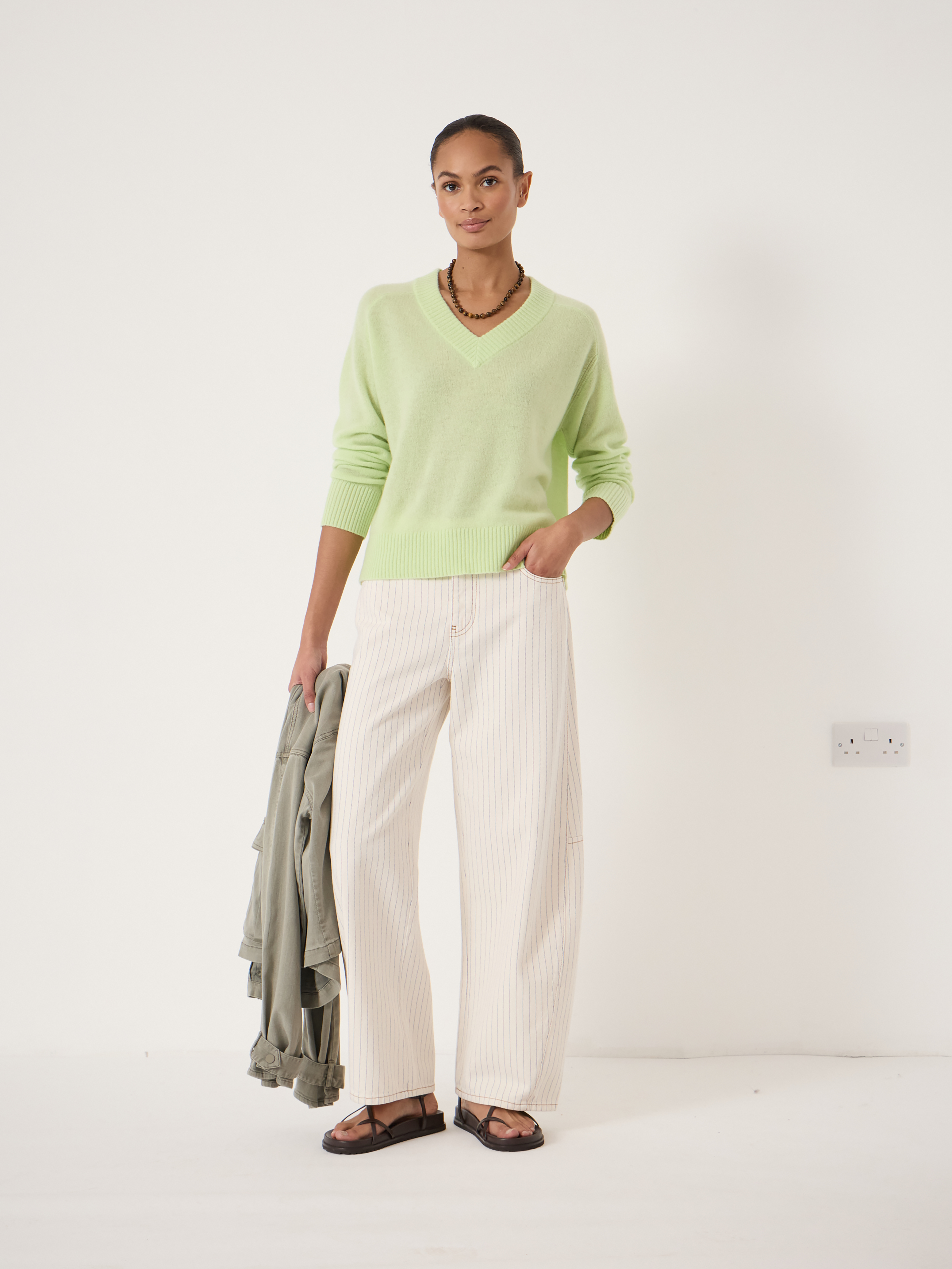 Colette Cashmere V-Neck Saddle Sleeve Jumper