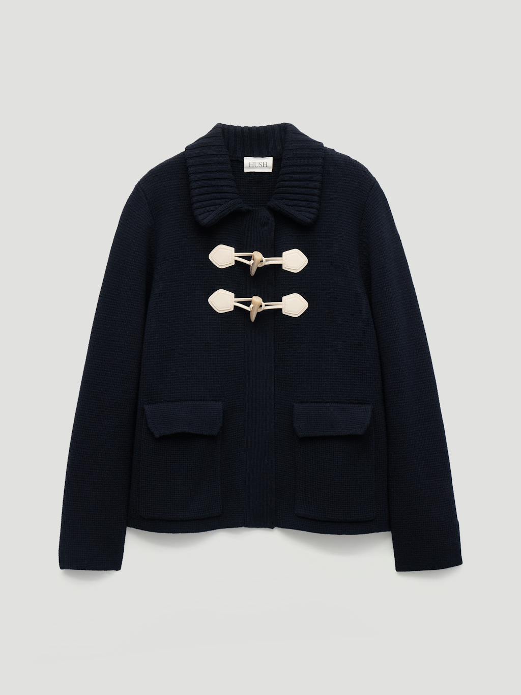 014523-1658-07 Dora Duffel Trim Wool Blend Cardigan