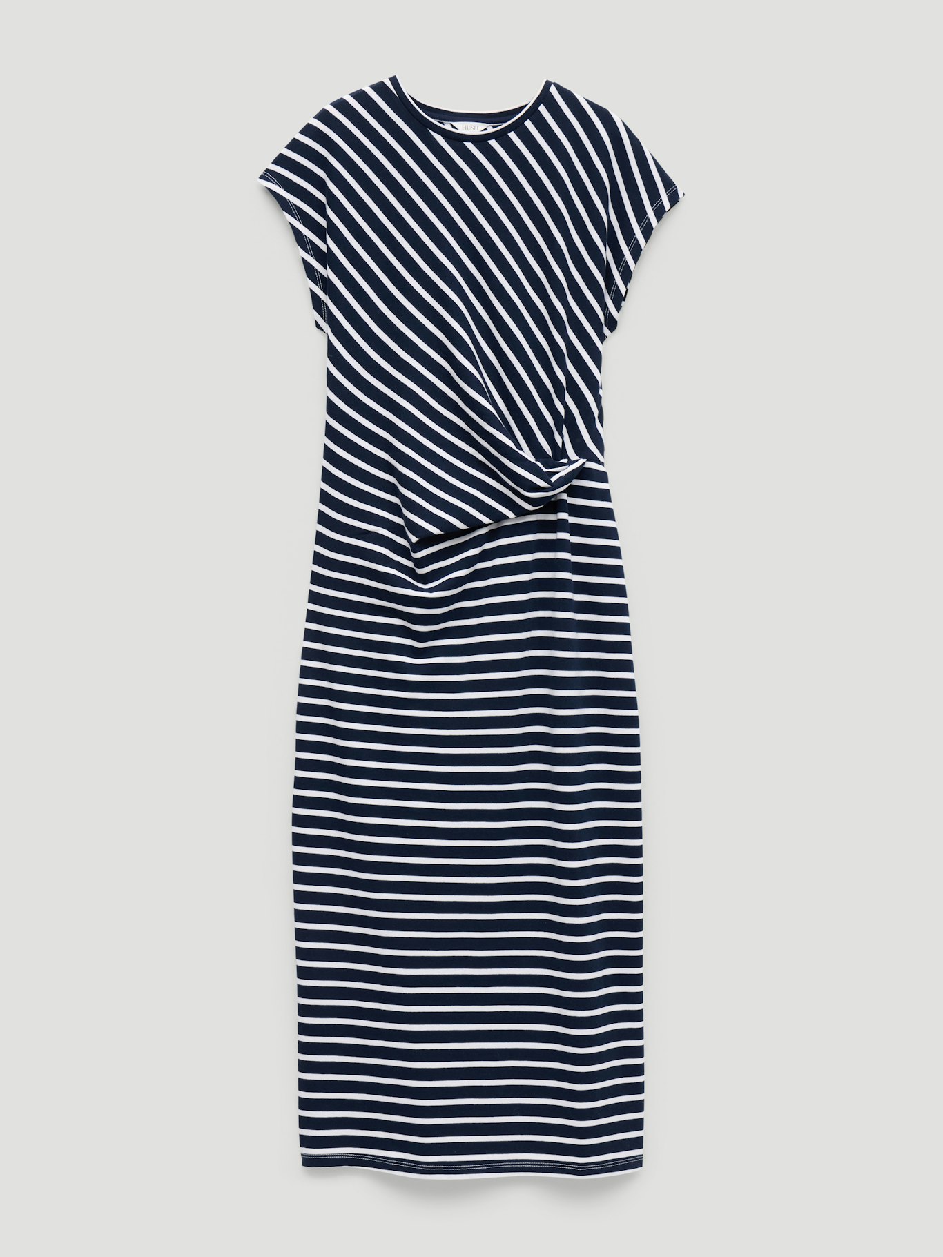 014591-4908-07 Athena Twist-Detail Jersey Midi Dress