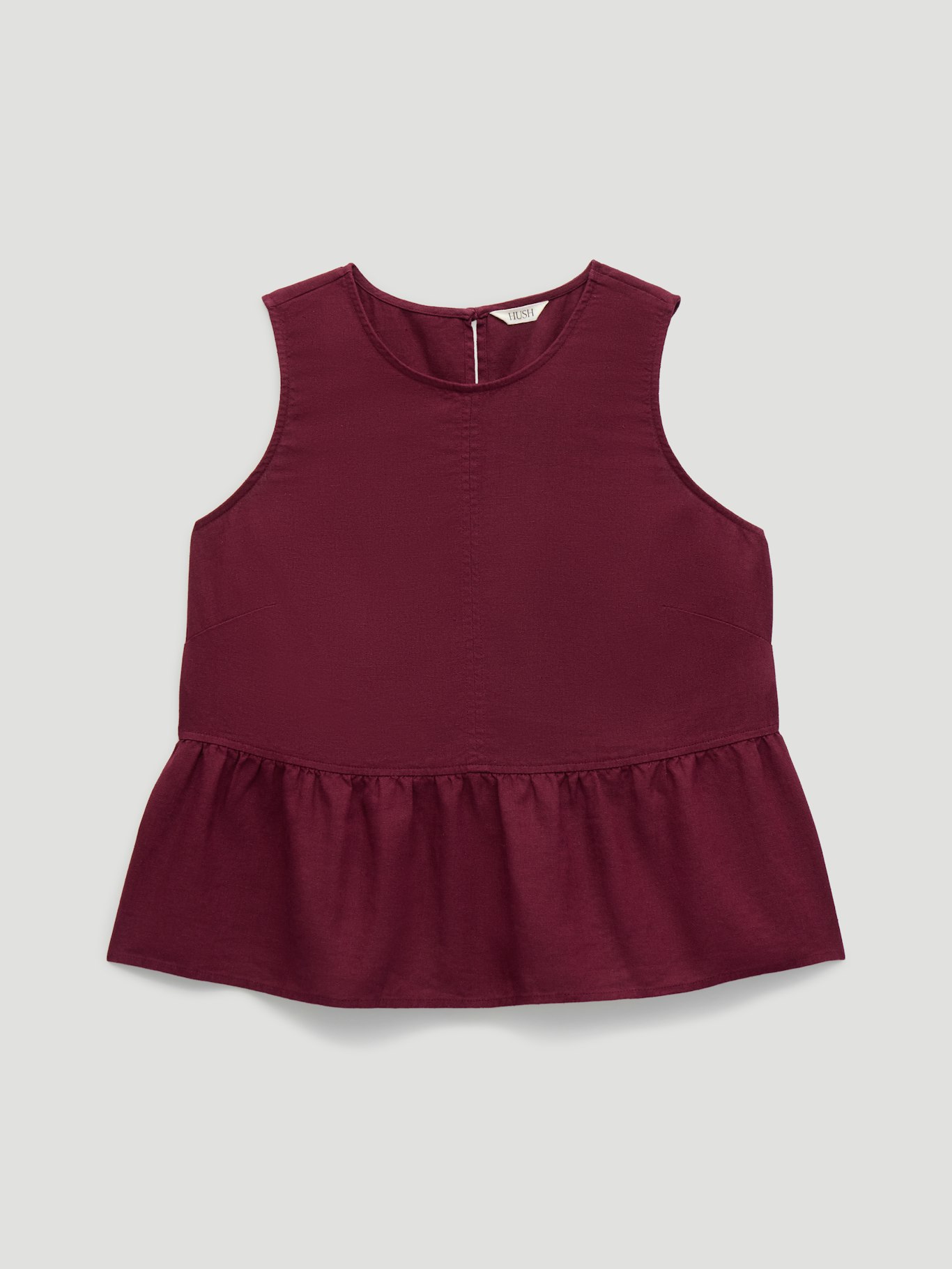014594-3278-07 Nomie Sleeveless Linen Blend Peplum Top