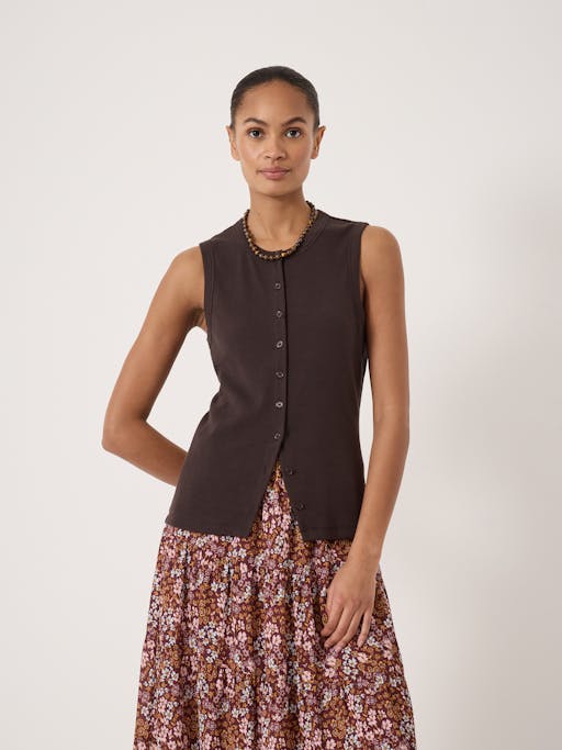 Ayana Button Ribbed Vest
