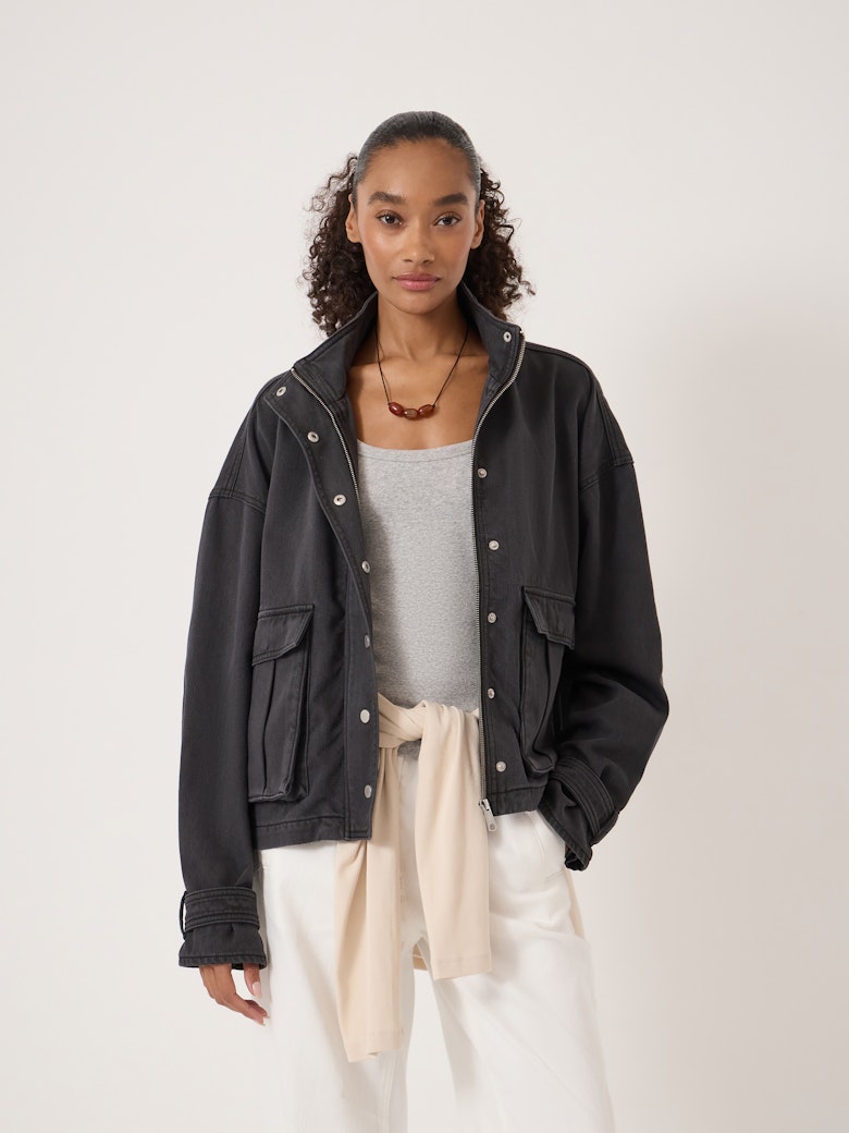 Melinda Supersoft Relaxed Funnel Neck Utility Jacket