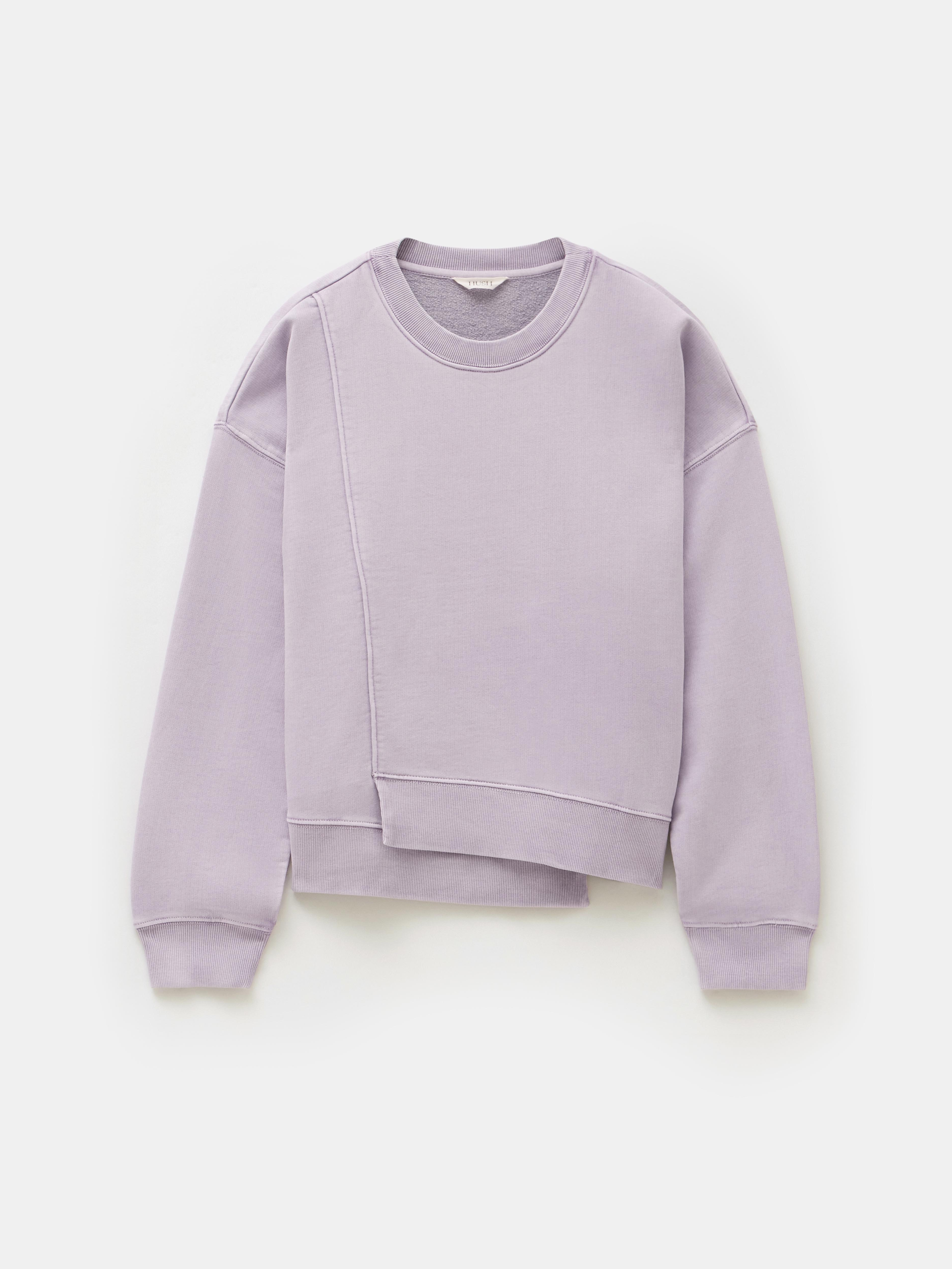 Asymmetric Layered Washed Sweatshirt