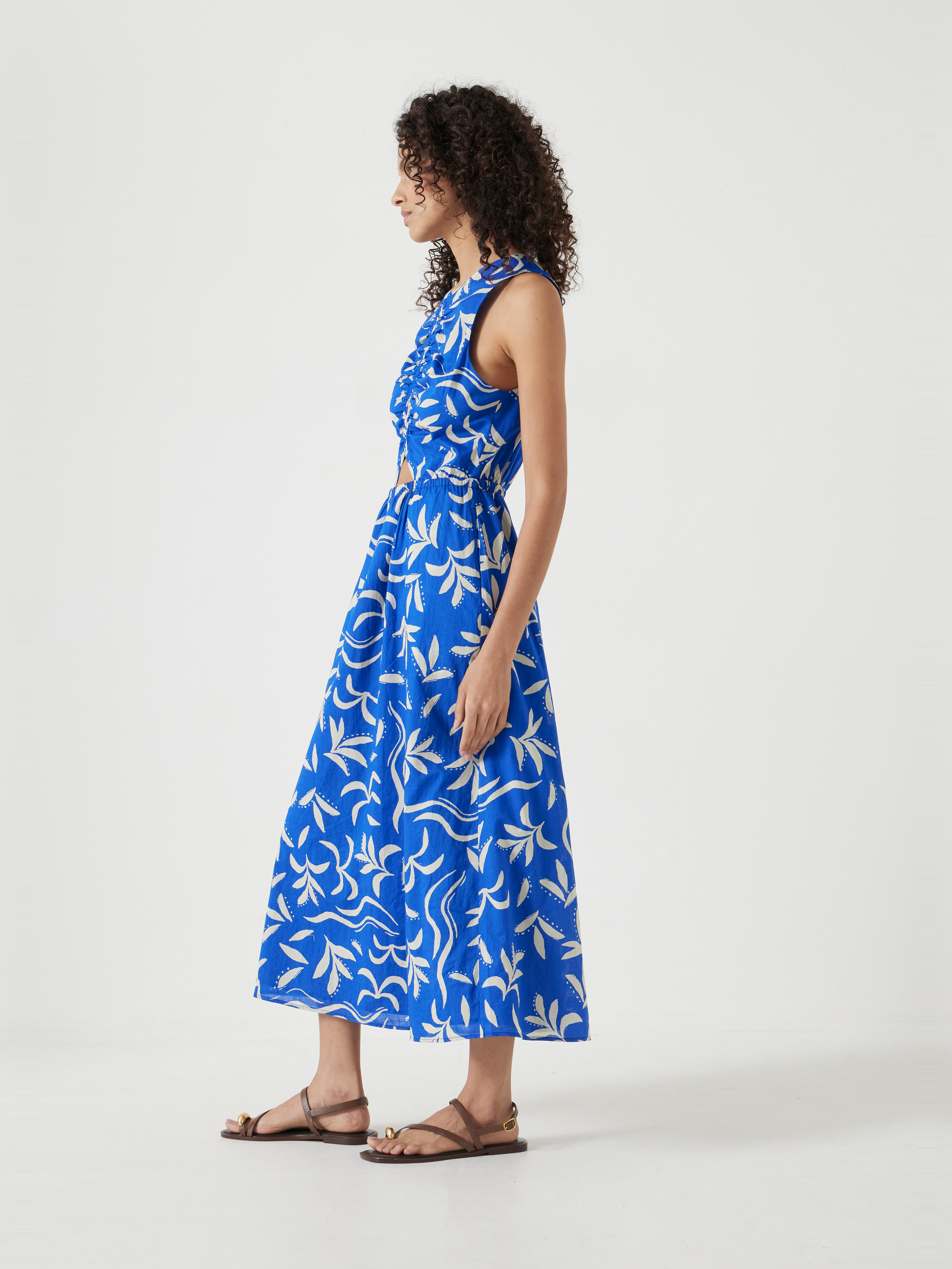 Front Gathered Cotton Dress