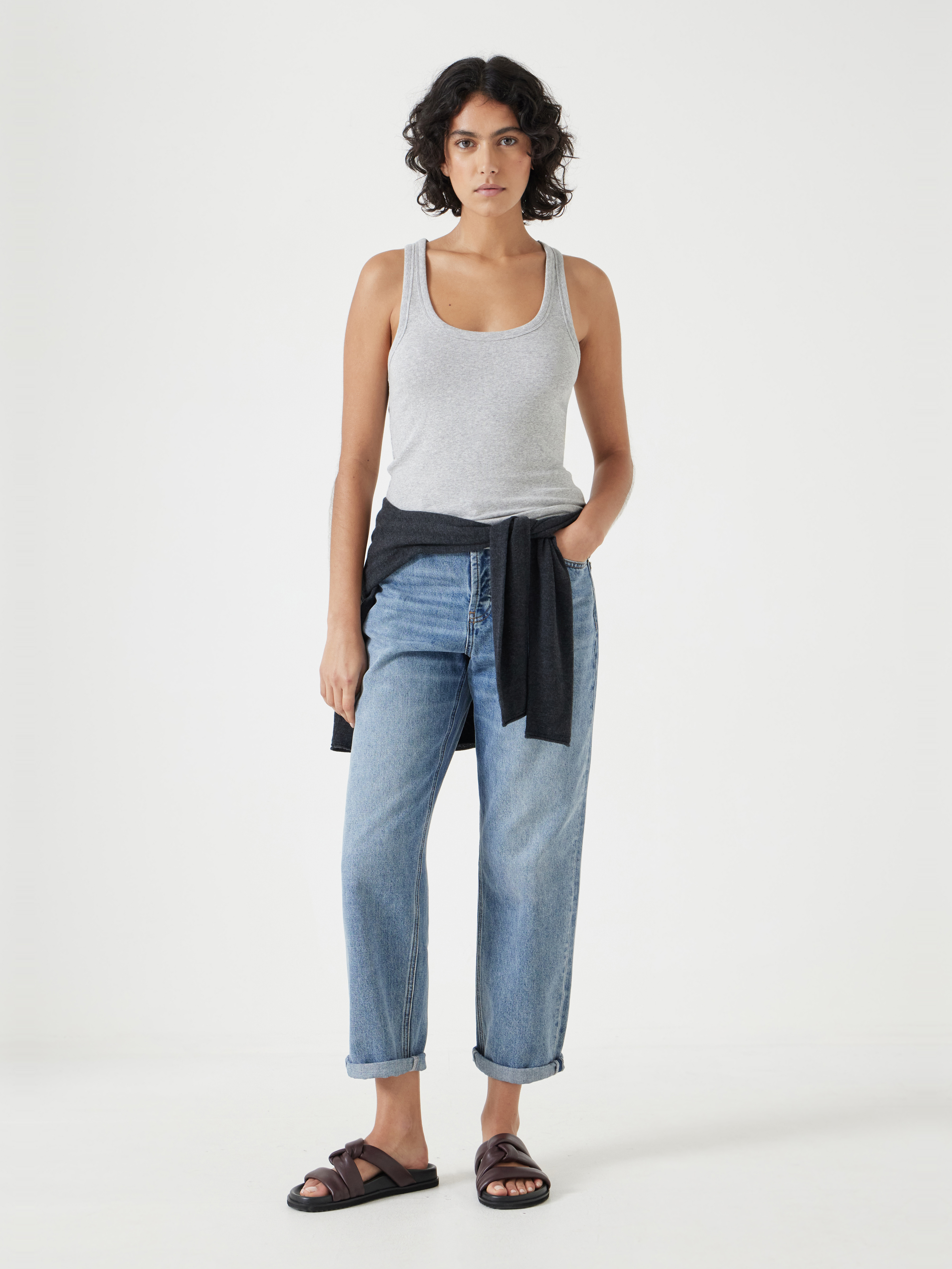 Scoop Neck Ribbed Vest