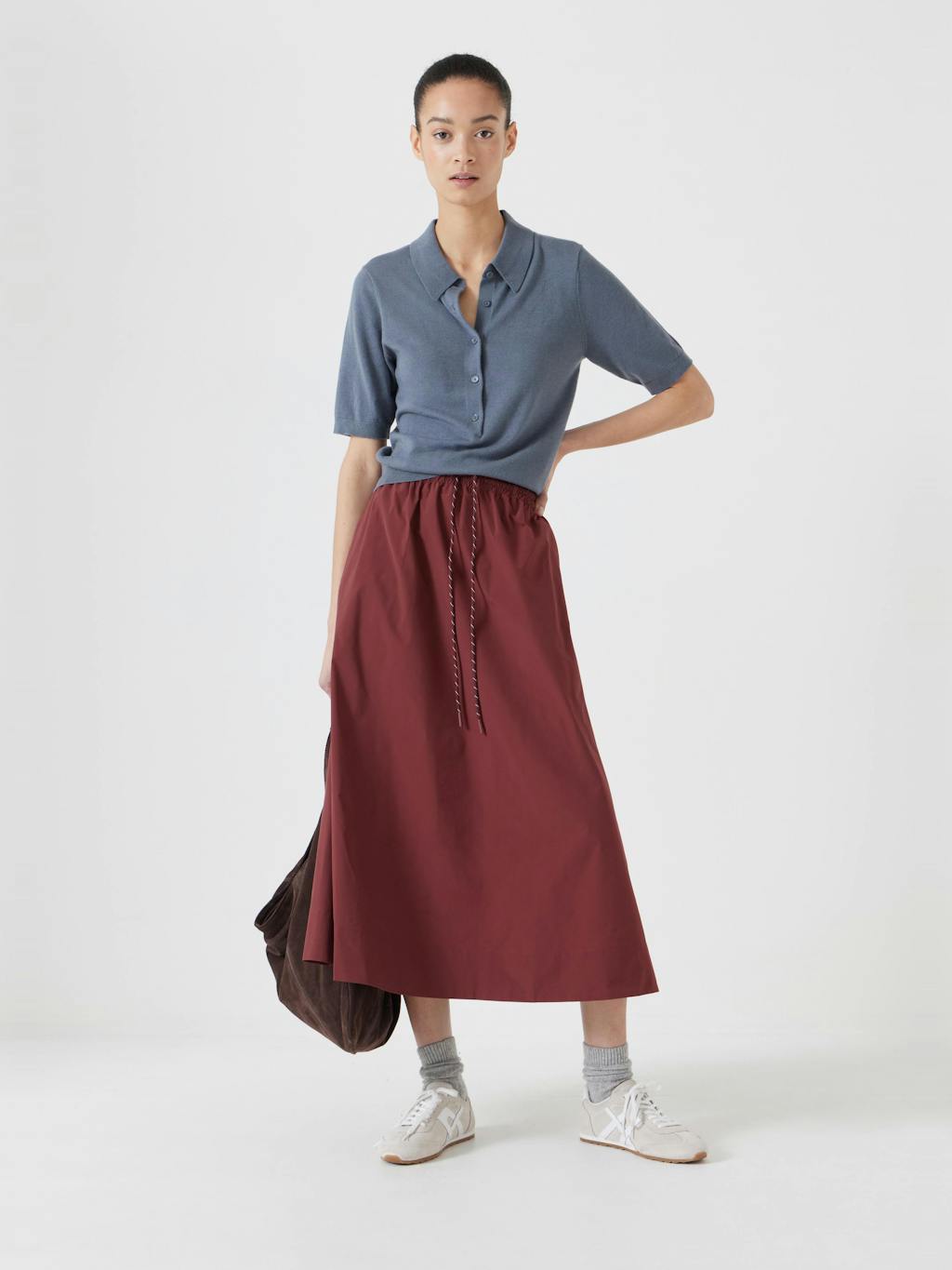 012621-1649-02 Fine Knit Short Sleeve Polo Top