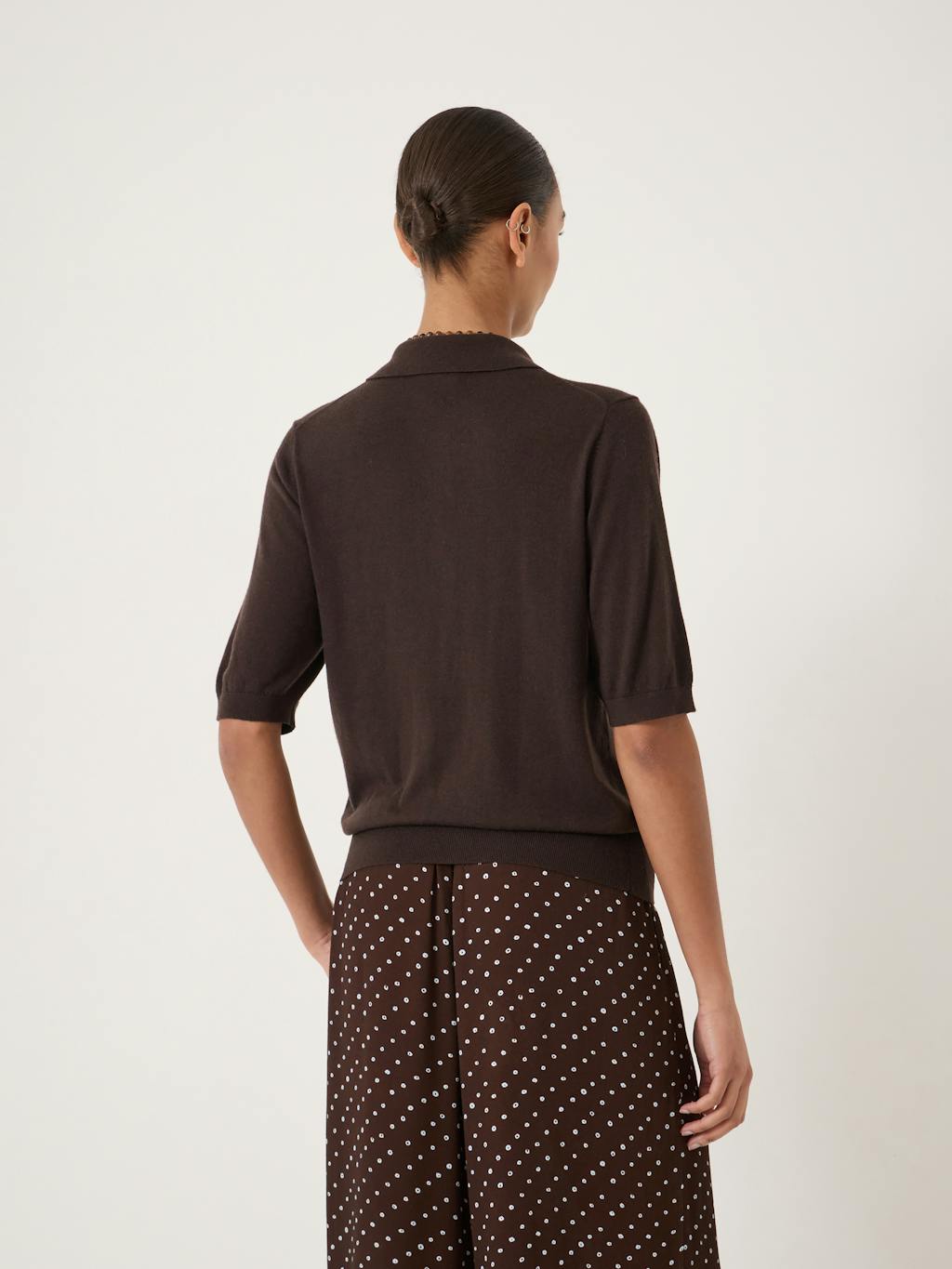 014980-0450-03 Fine Knit Short Sleeve Polo Top