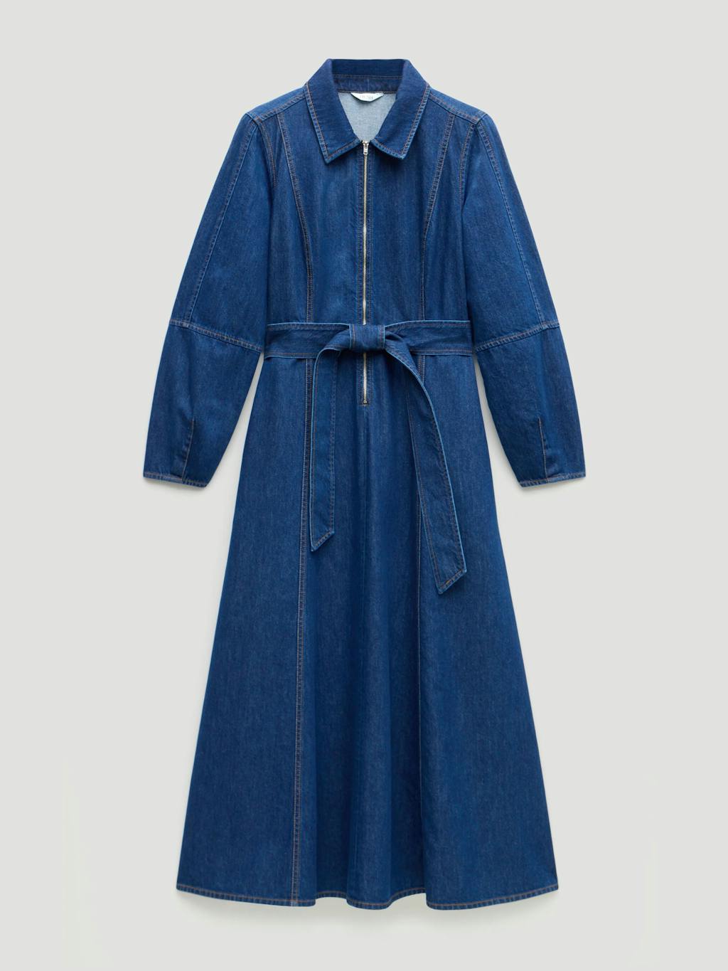 014043-4519-07 Long Sleeve Denim Shirt Dress