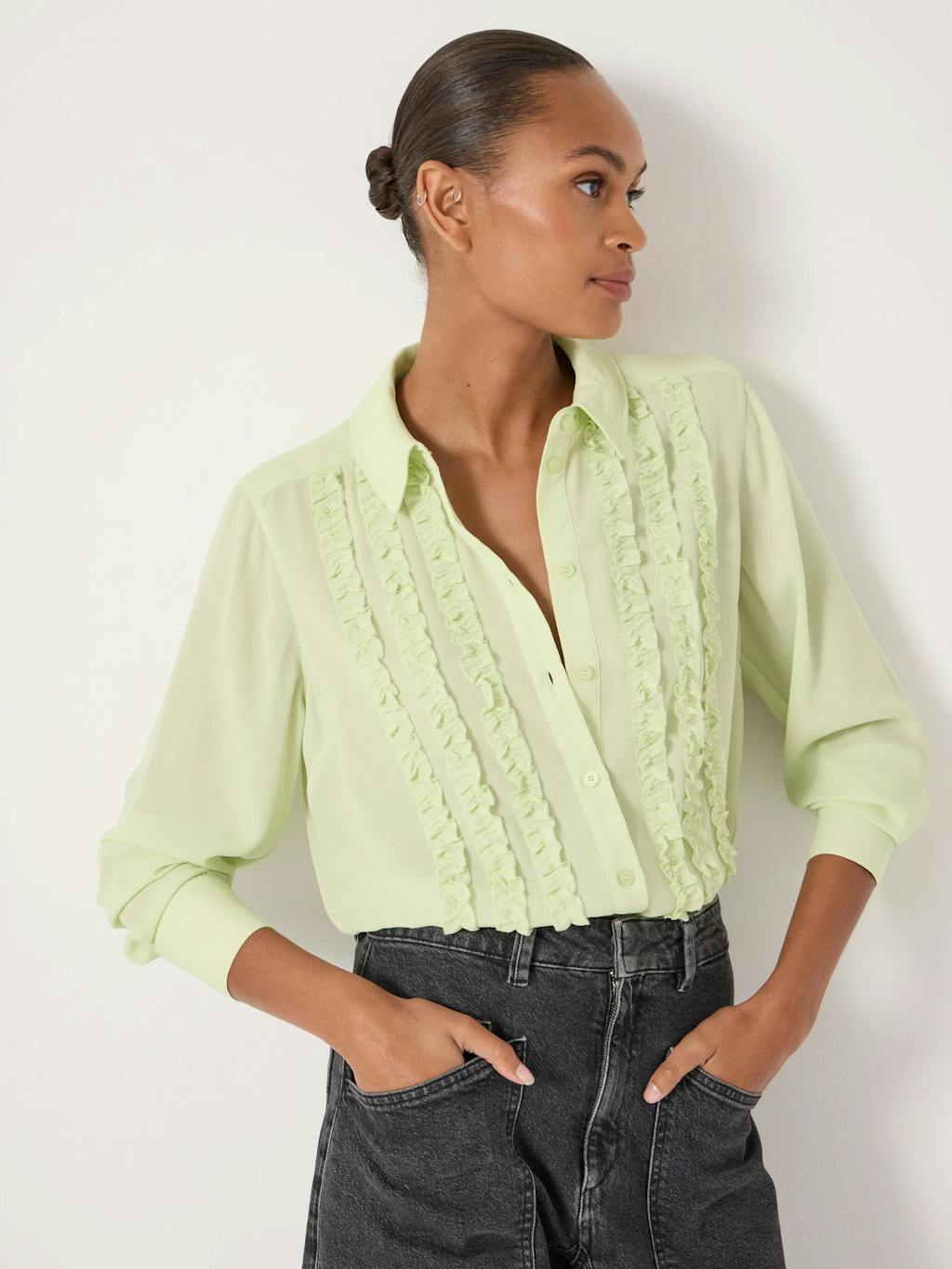 012728-2242-03 Chiffon Ruffle Blouse
