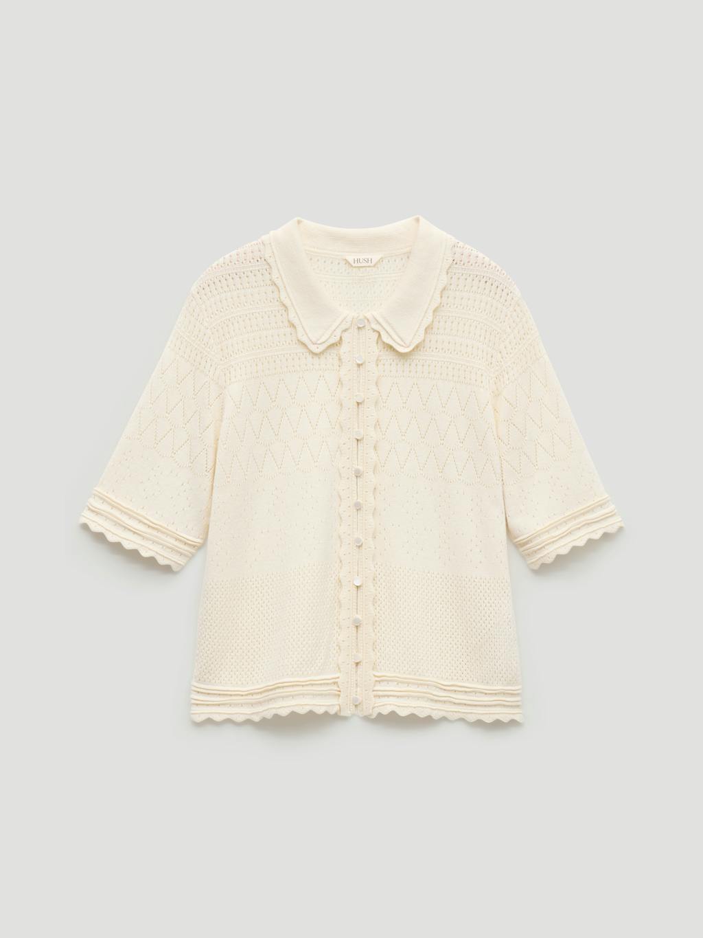 014770-0340-07 Pointelle Cotton Cardigan