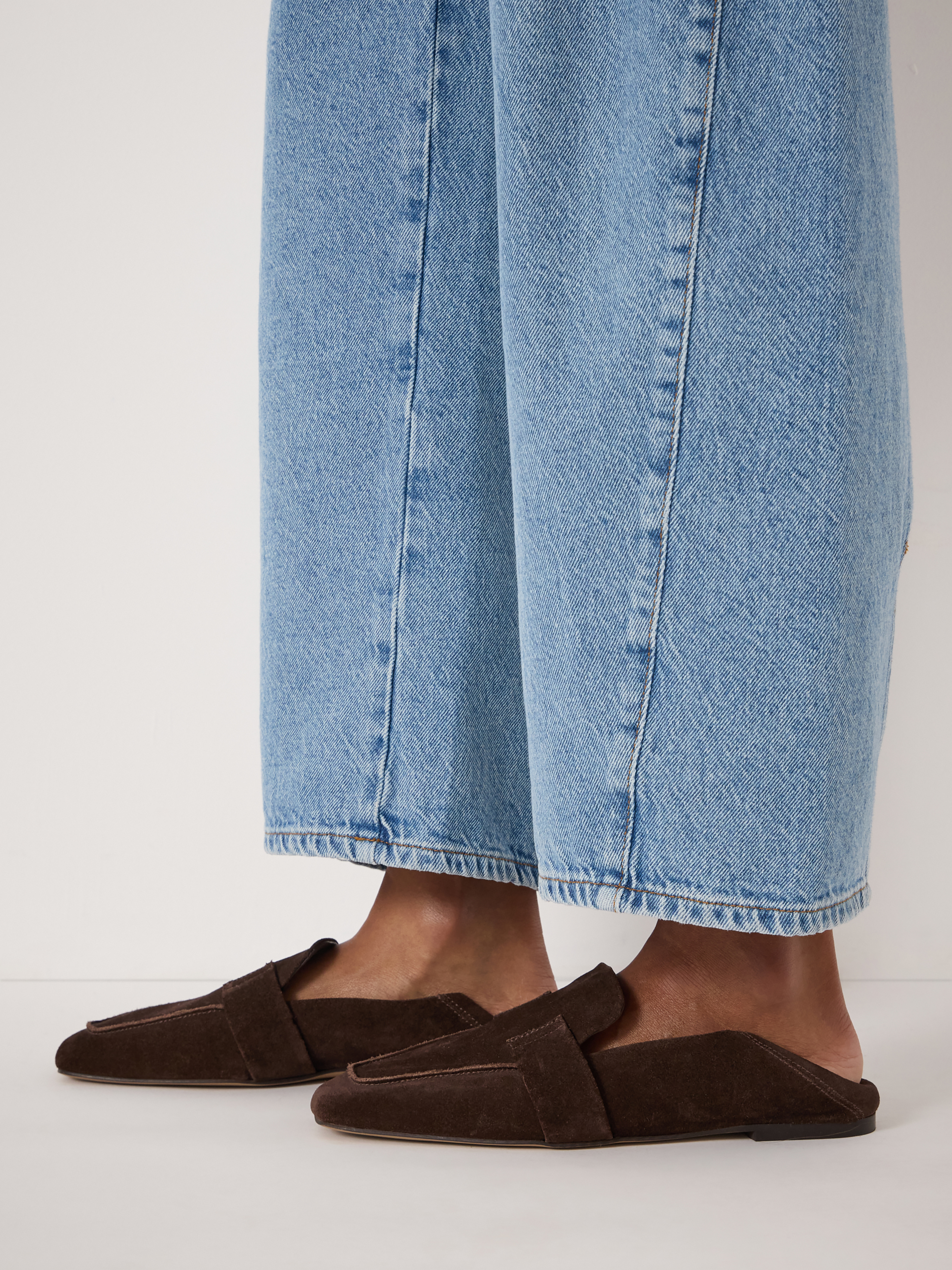 Sora Square-Toe Suede Loafers