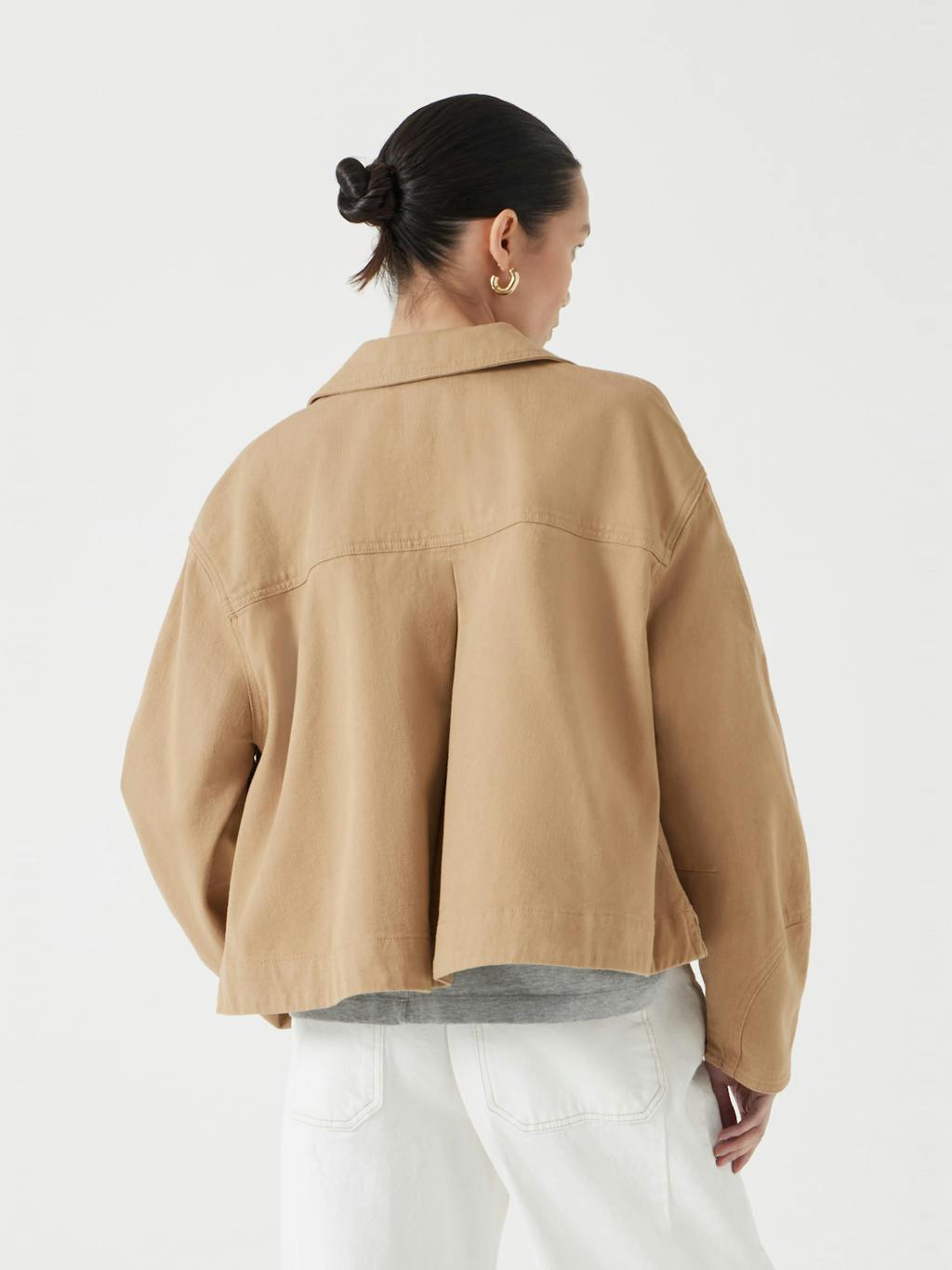 013907-3463-03 Cotton Barrel Sleeve Swing Jacket