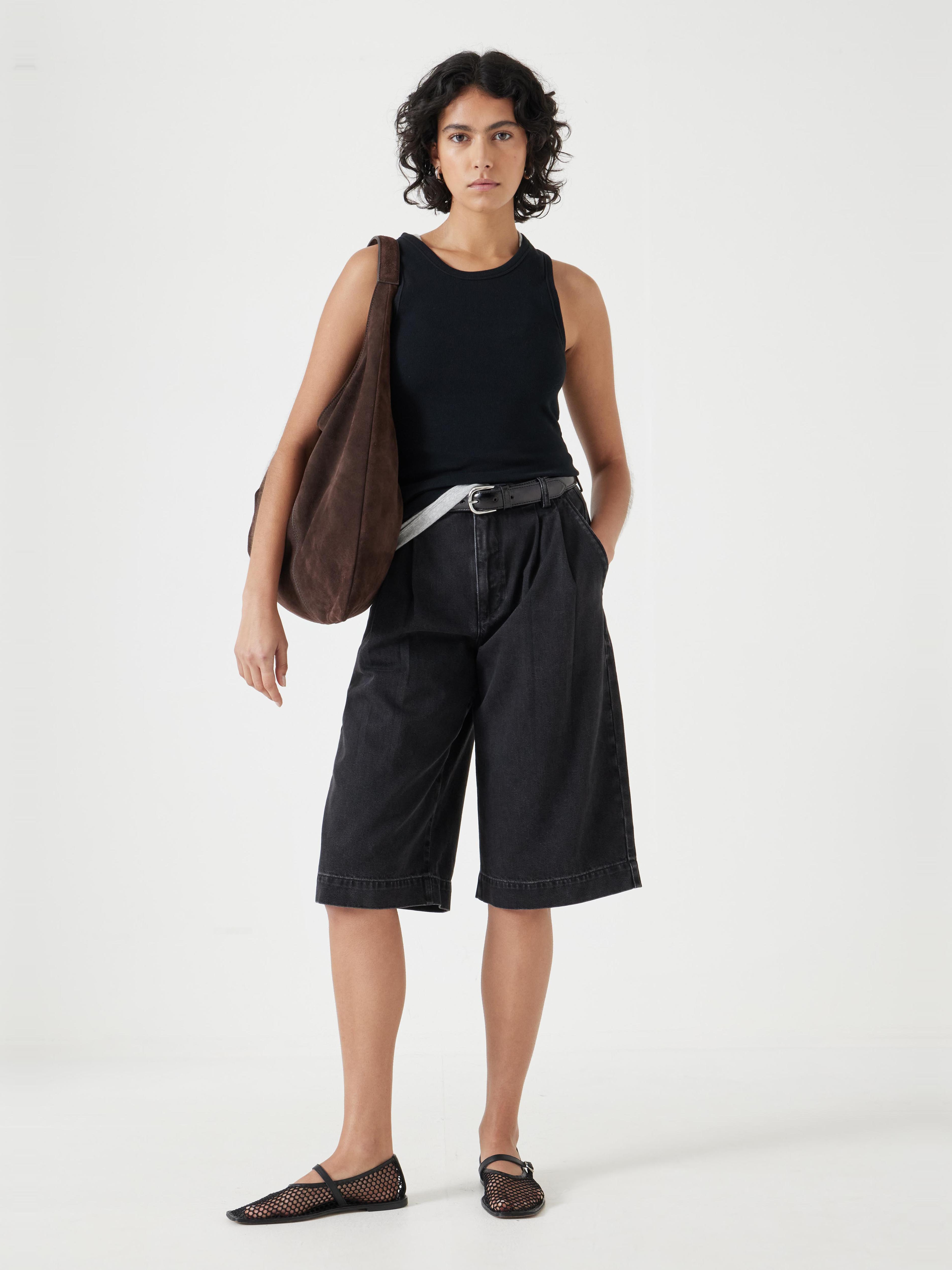 Lya Cropped Denim Bermuda Shorts