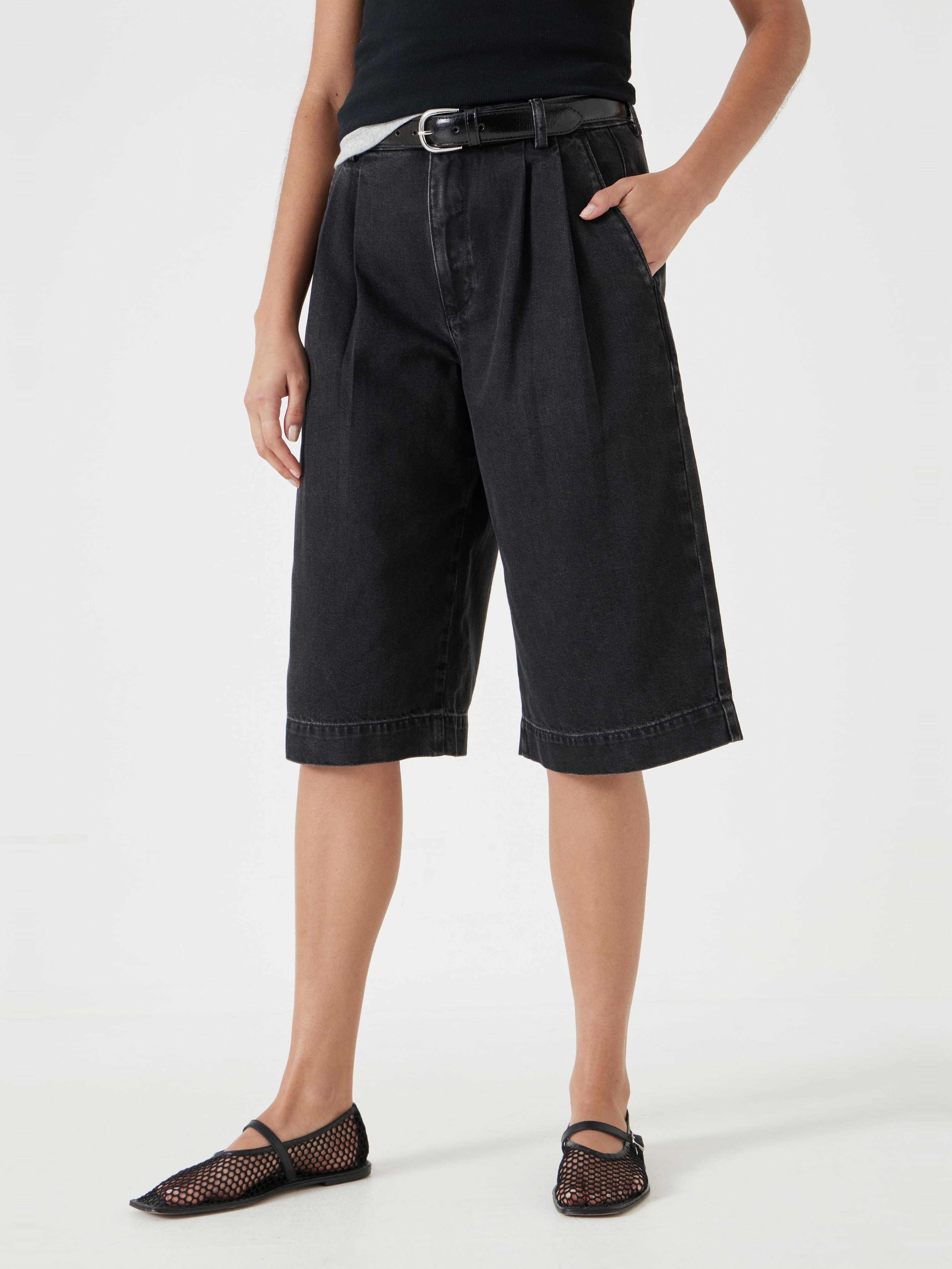 Lya Cropped Denim Bermuda Shorts