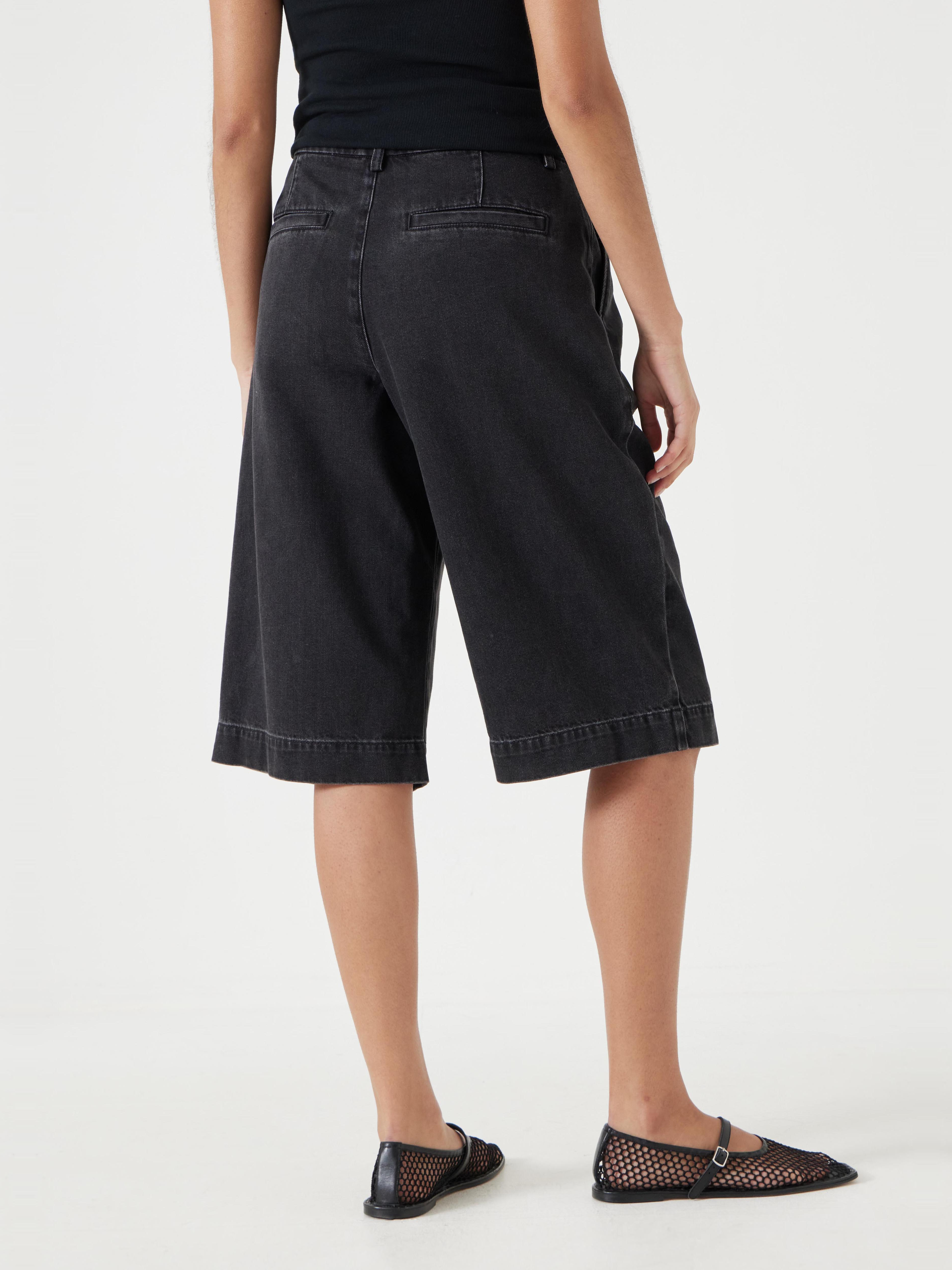 Lya Cropped Denim Bermuda Shorts