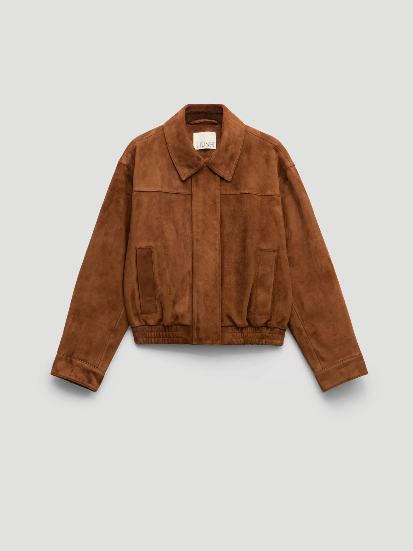 014059-3203-07 Pure Suede Cropped Bomber Jacket