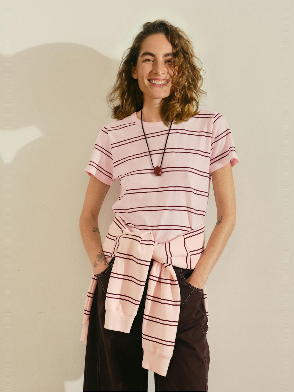 015090-0093-10 Slim Fit Slub Stripe T-Shirt