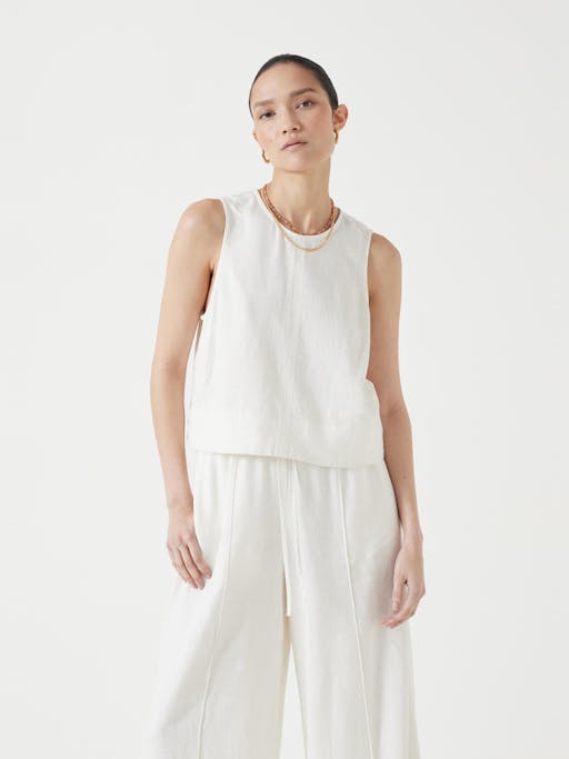 Vera Linen Blend Shell Top