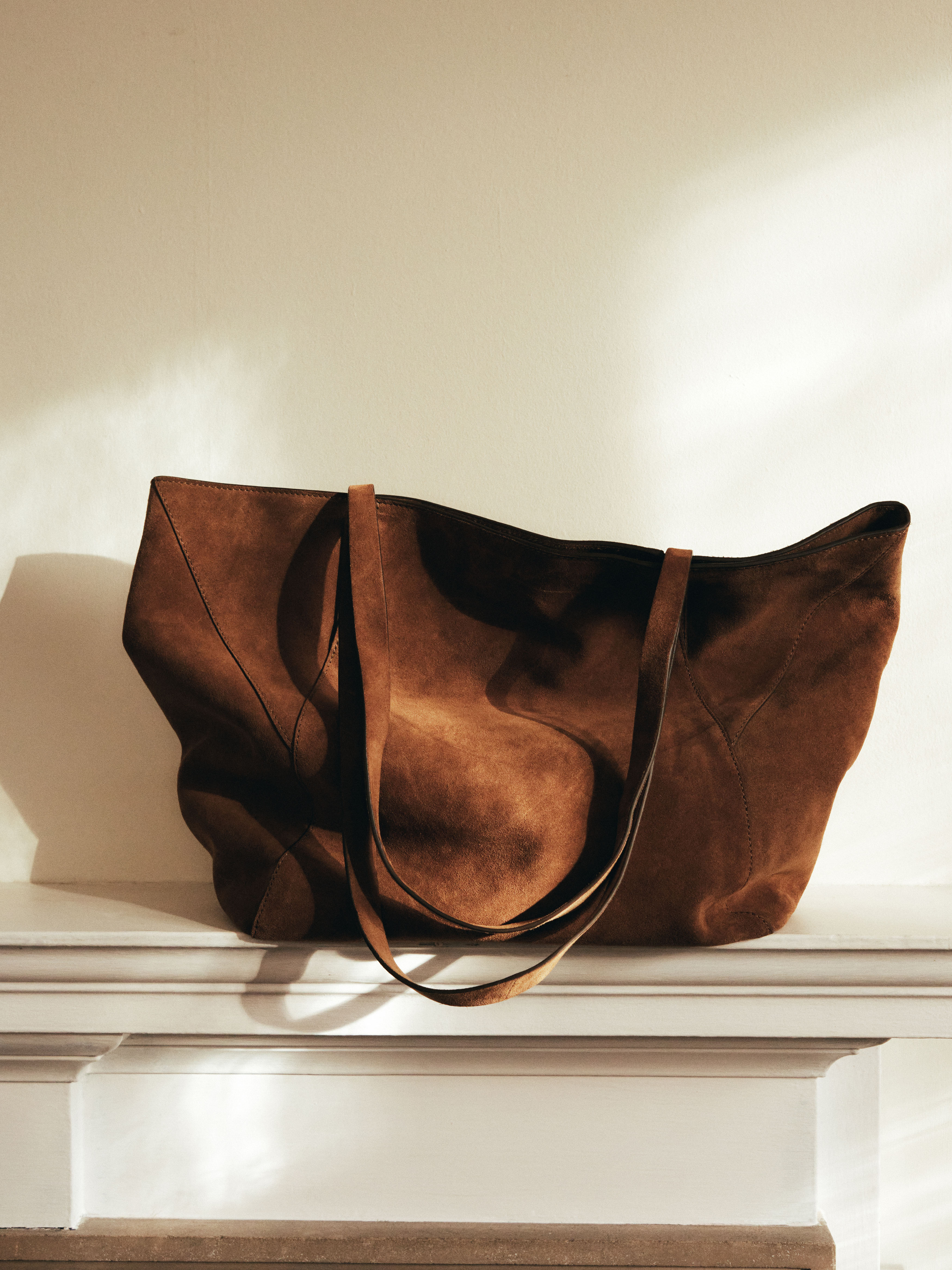 Saffie Suede Panel Tote Bag