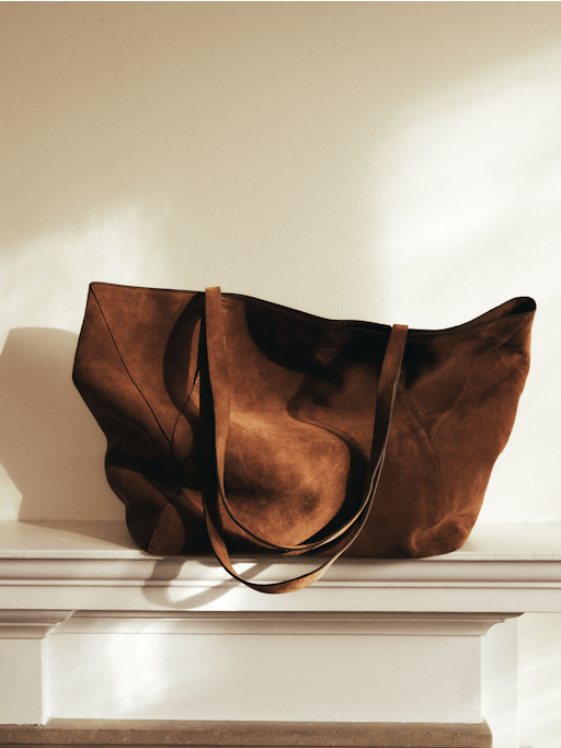 Saffie Suede Panel Tote Bag