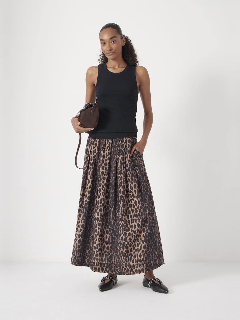 Ivy Pleated Air Flow Midi Skirt