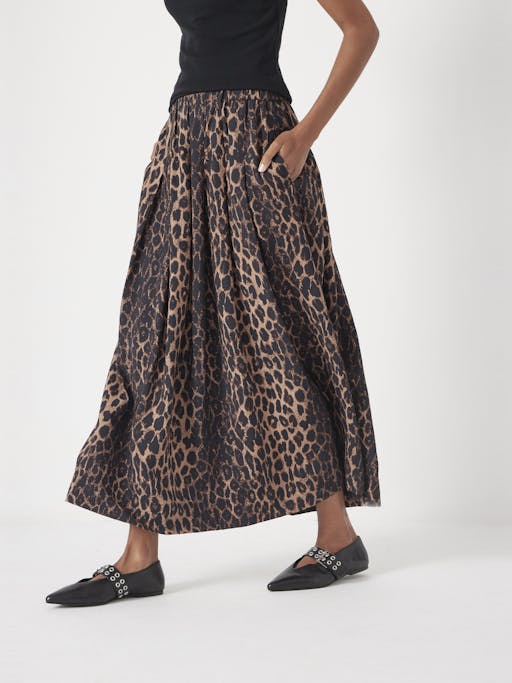 Ivy Pleated Air Flow Midi Skirt