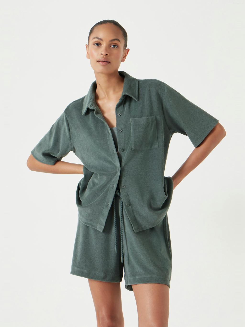013280-1833-04 Towelling Short Sleeve Shirt