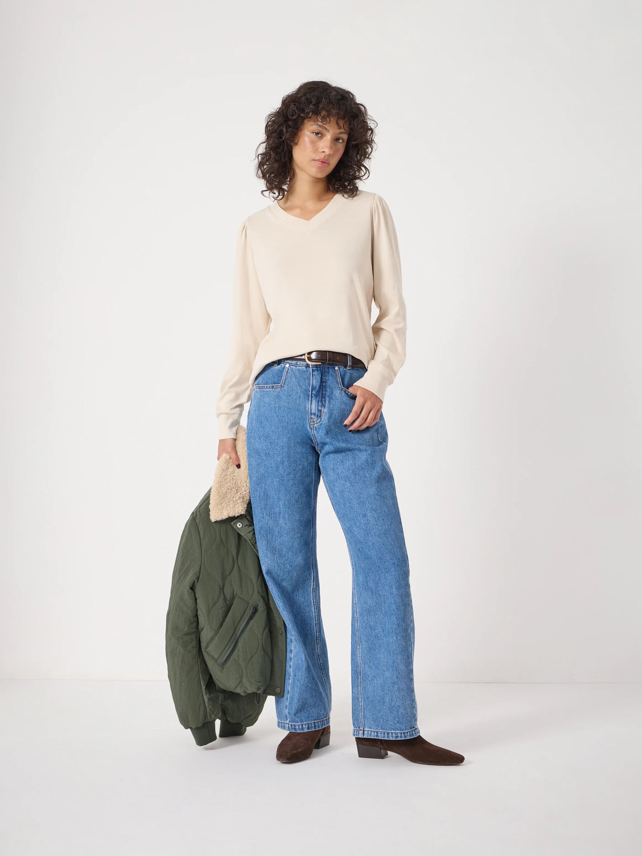 Emily V-Neck Puff Sleeve Top