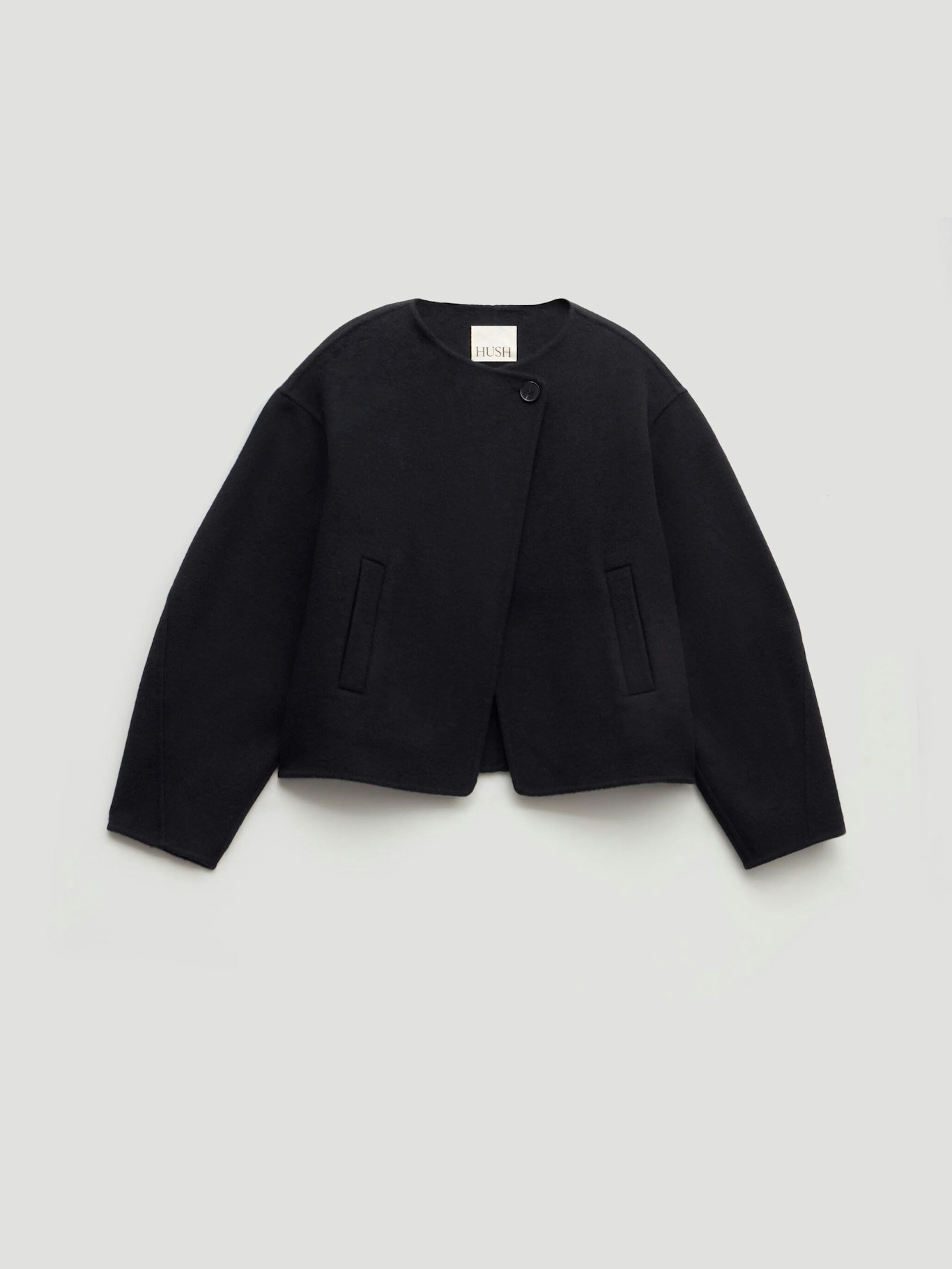 014278-1677-07 Linnie Pure Wool Double Faced Collarless Jacket