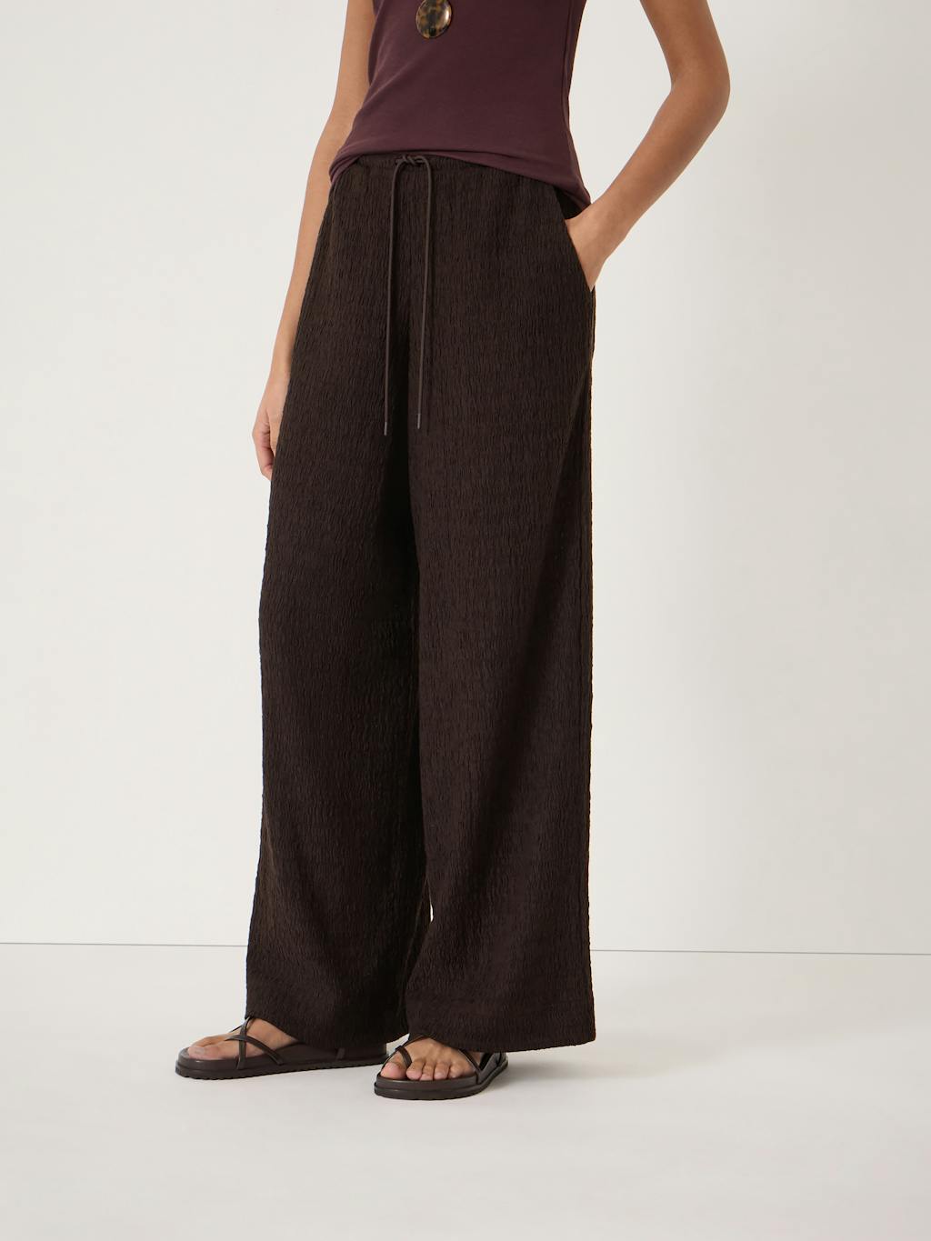 014891-0450-02 Aria Textured Jersey Wide Leg Trousers