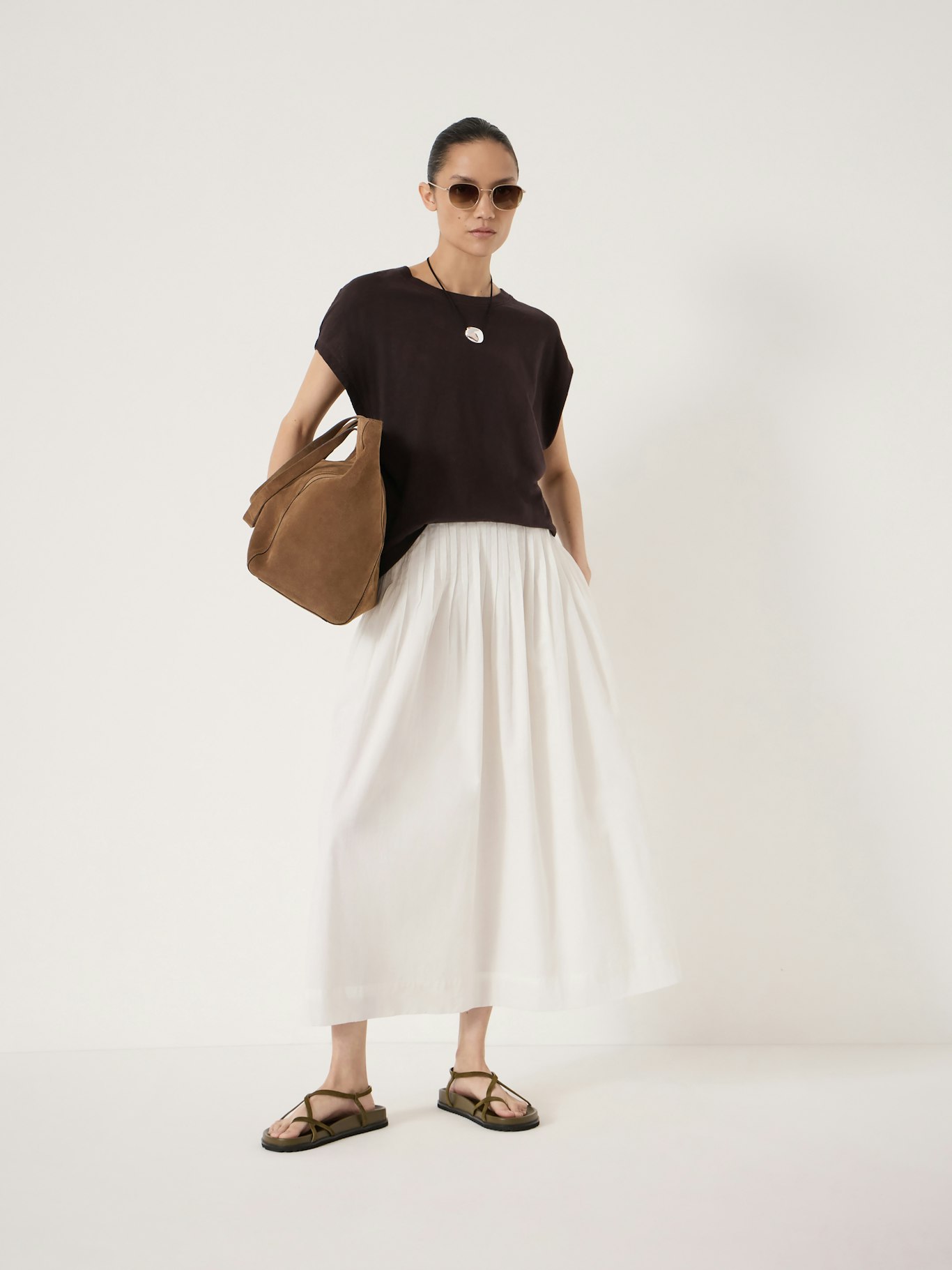 014443-0001-01 Maddie Pleated Cotton Voile Midi Skirt